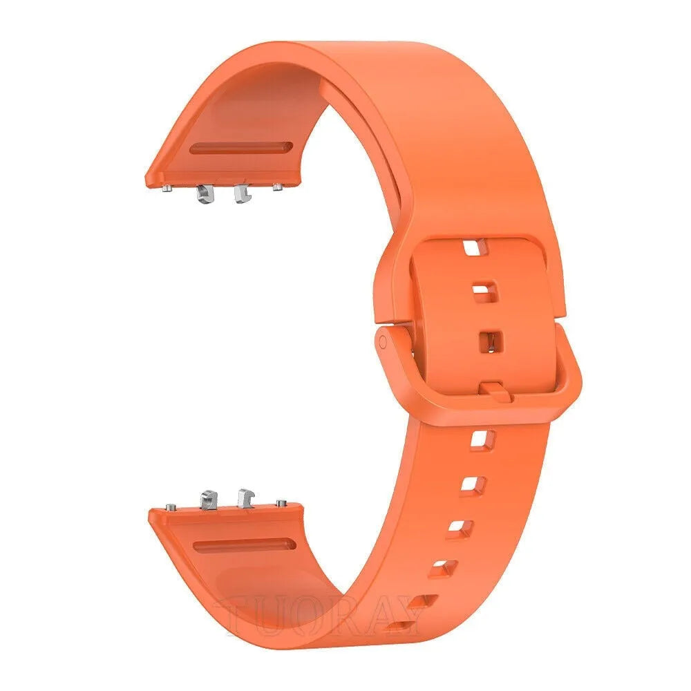 Silicone Strap, orange, without a watch, 3/4 front view