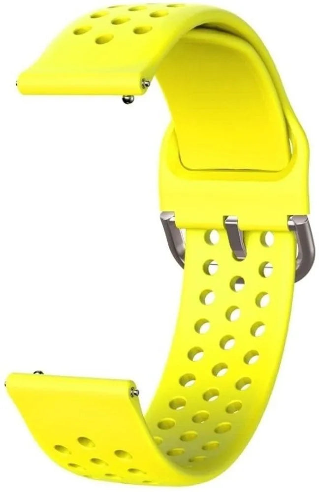 Breathable Silicone Strap, yellow, without a watch, 3/4 front view