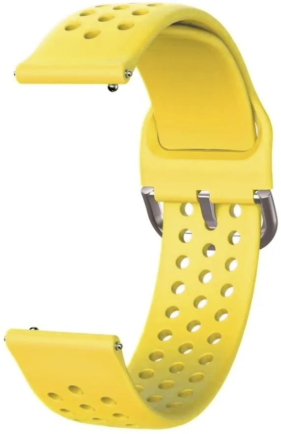Breathable Silicone Strap, yellow, without a watch, 3/4 front view