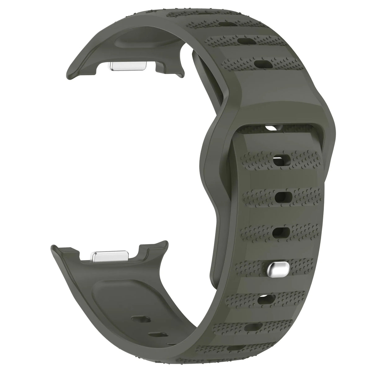 Outdoor Silicone Strap, dark green, without a watch, 3/4 front view