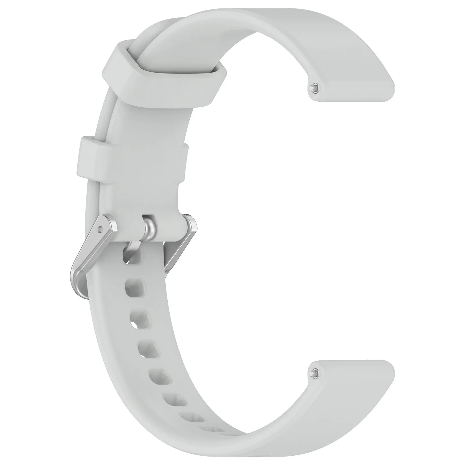 Pebble Round 2 - 14mm siliconen classic bandje (lichtgrijs)