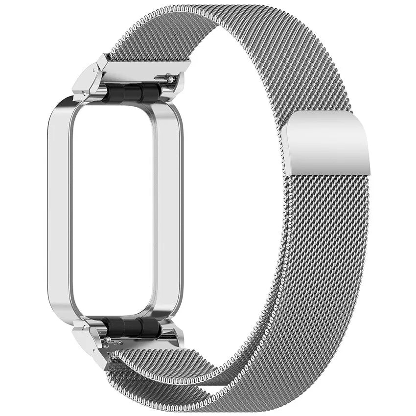 Xiaomi Smart Band 9 Active Milanese band (zilver)
