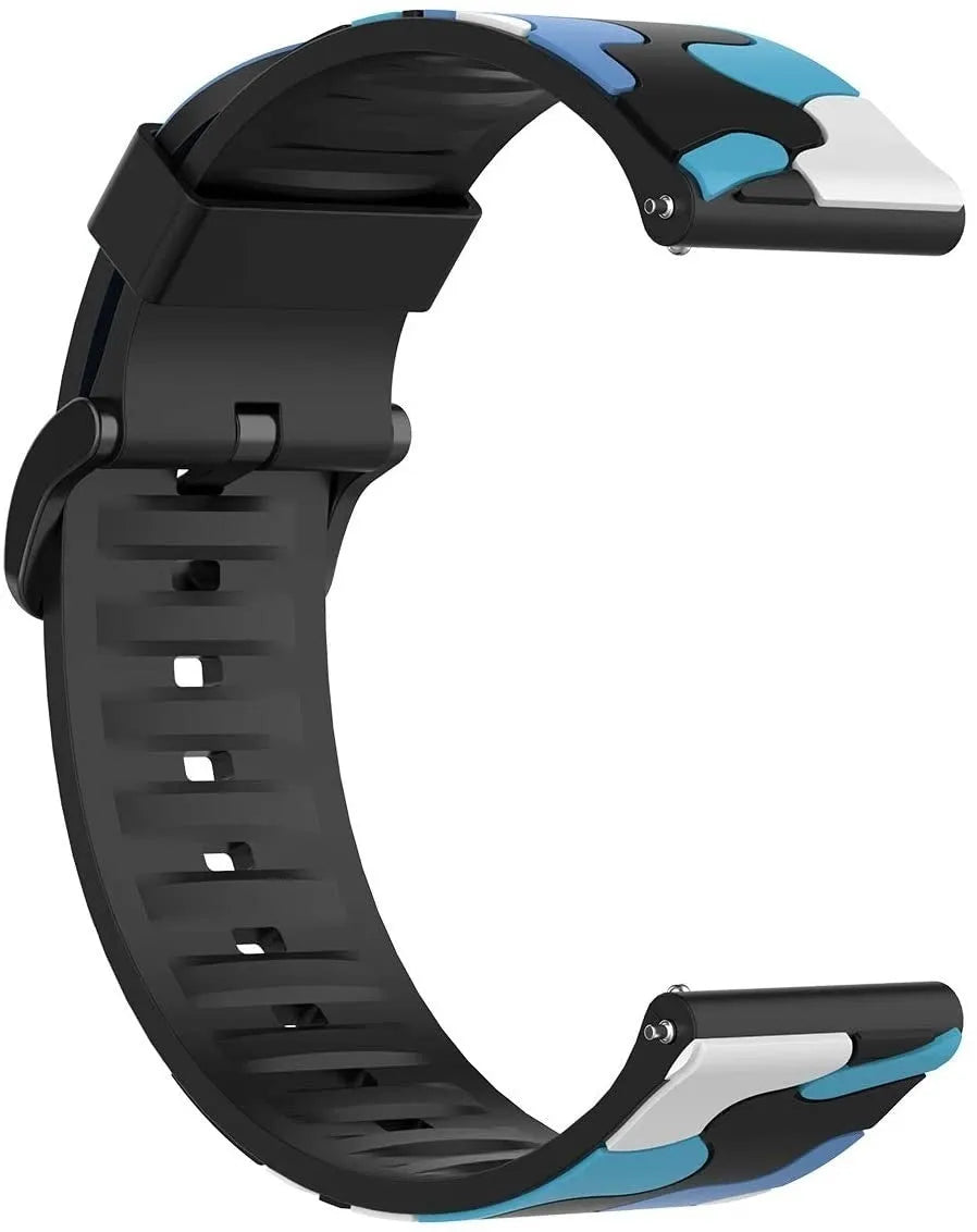 Silicone Camo Strap, blue, without a watch, 3/4 front view