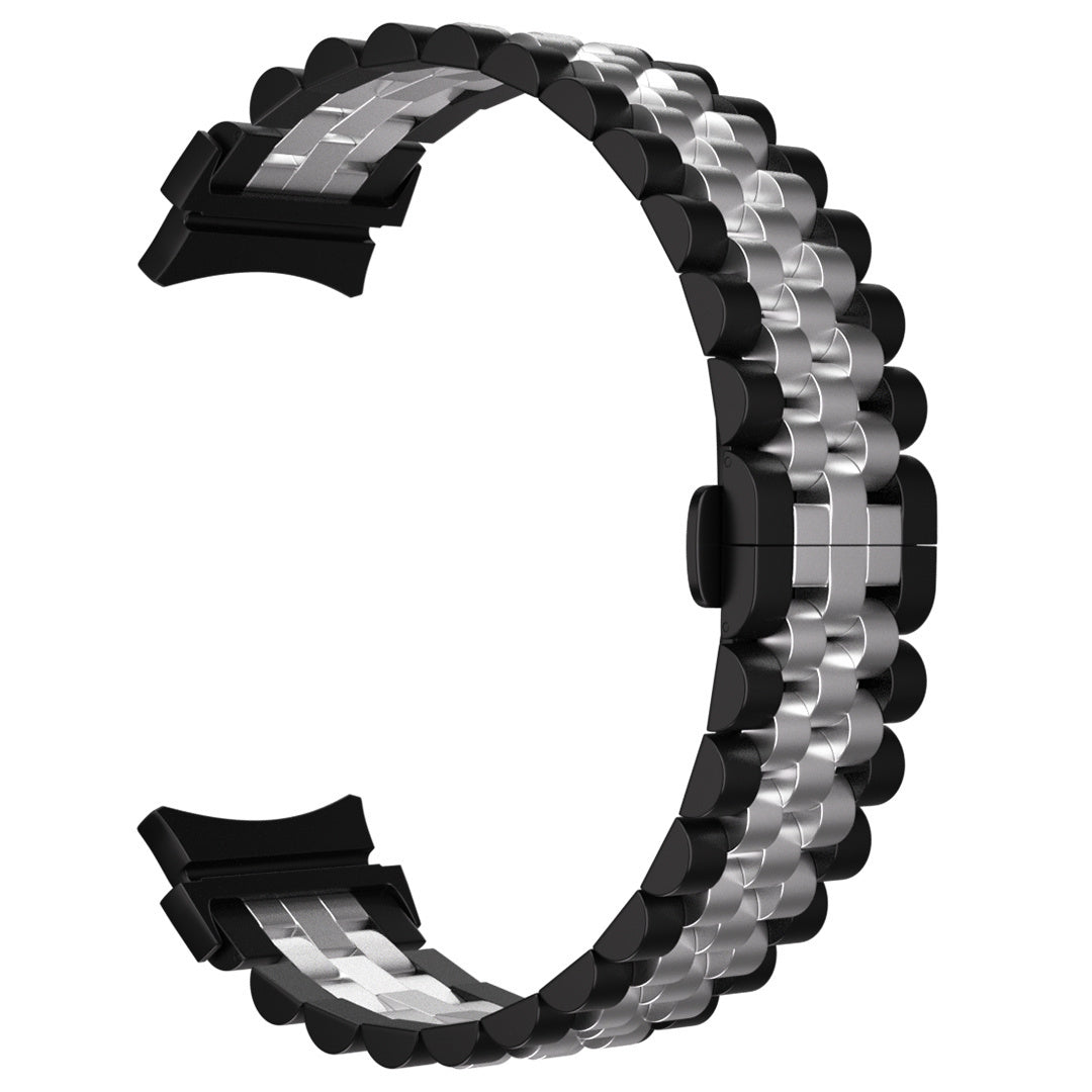 Jubilee Steel Strap, black/silver, without a watch, 3/4 front view
