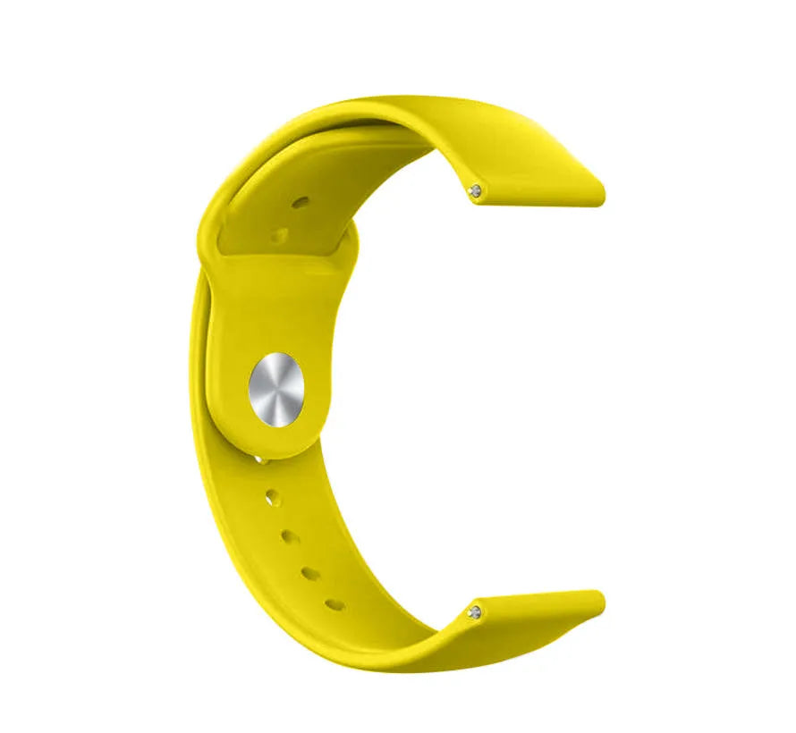 Silicone Sport Strap, yellow, without a watch, 3/4 front view