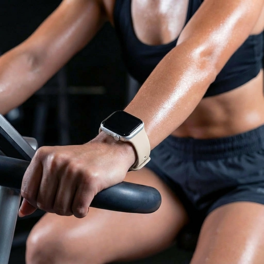 Bandz Apple Watch dual snap siliconen band (sterrenlicht)