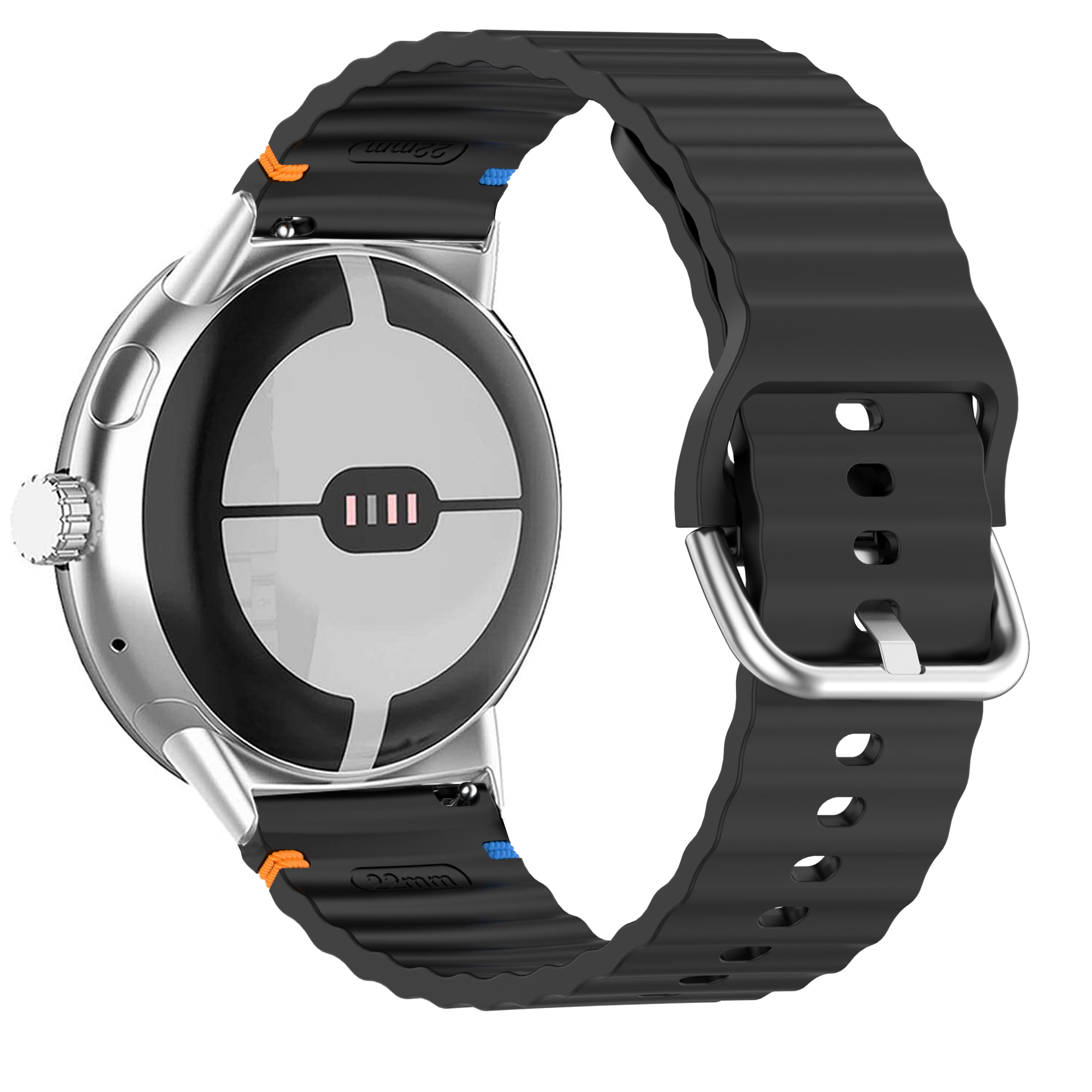 Google Pixel Watch 3 - 45mm wave siliconen bandje (zwart)