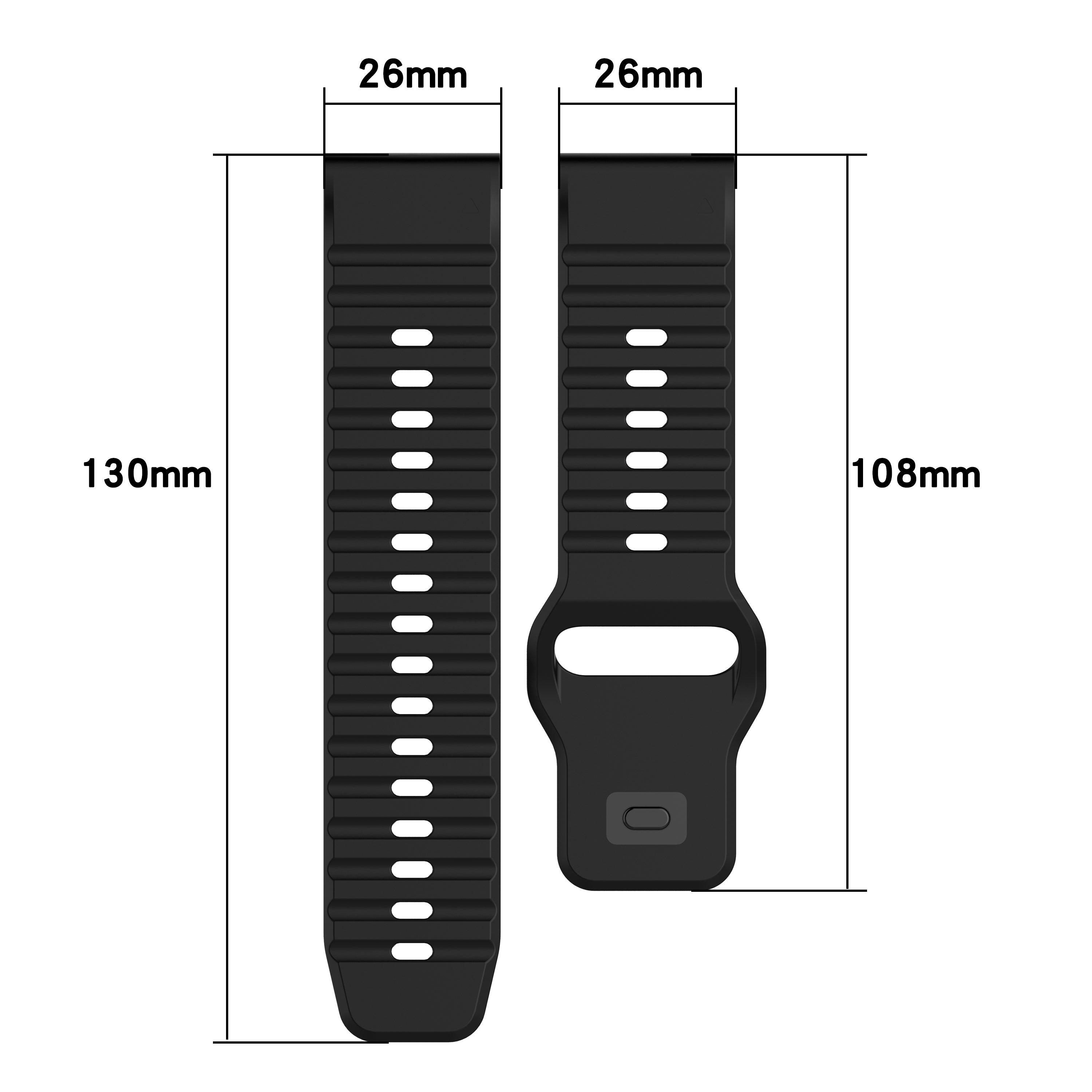 Garmin Tactix 8 - 51mm outdoor siliconen band (zwart)
