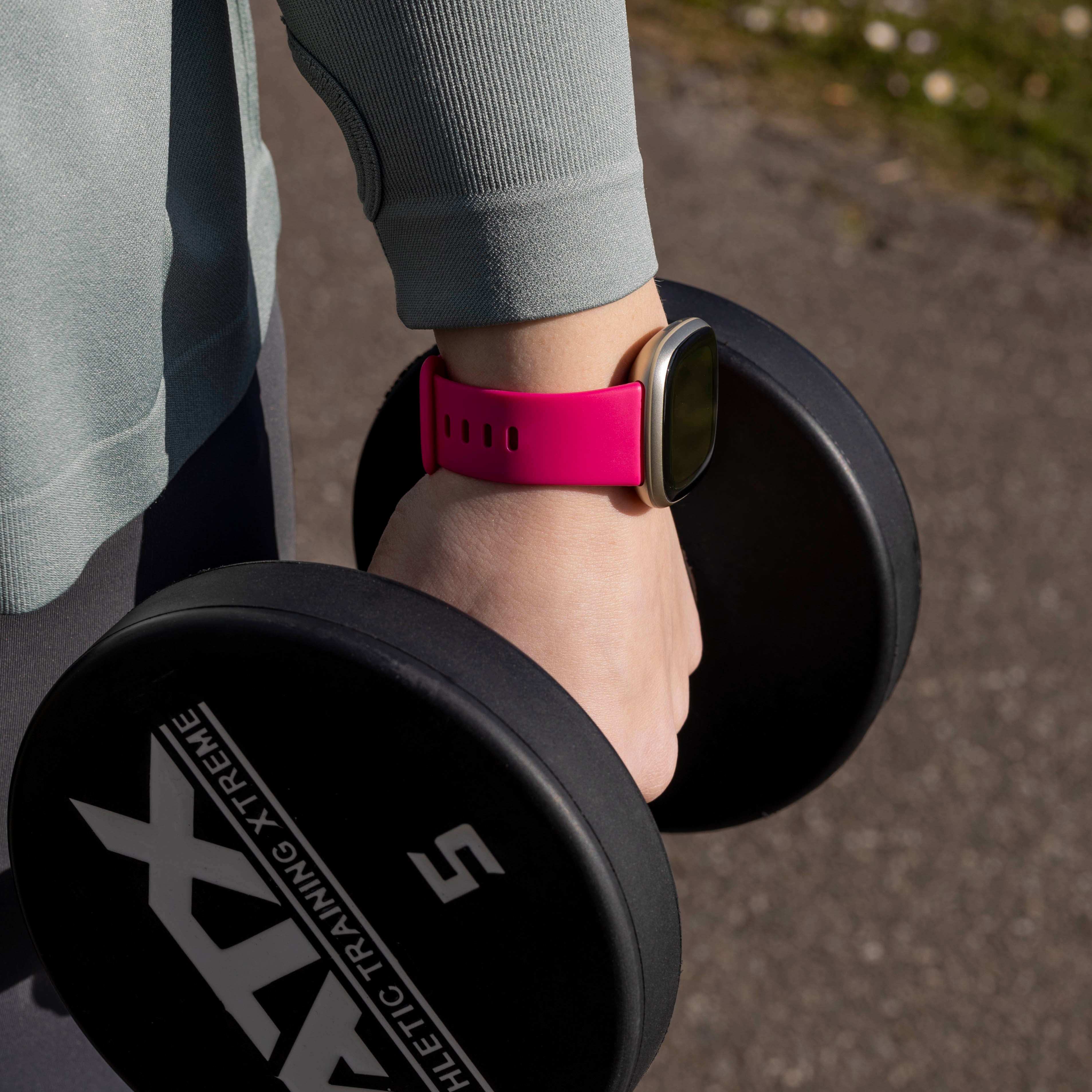 Fitbit Sense siliconen classic bandje (knalroze)