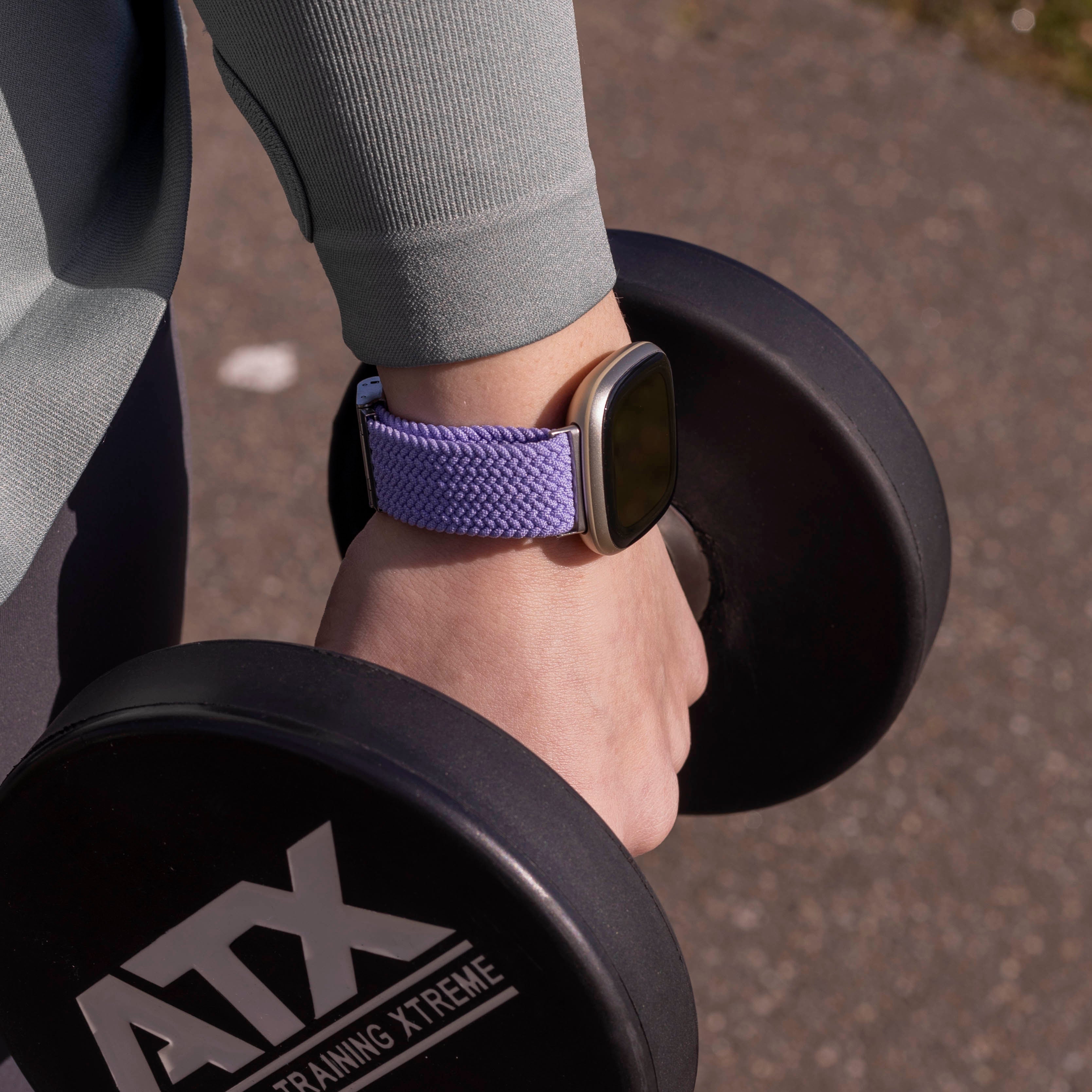 Fitbit Sense verstelbaar gevlochten bandje (lichtpaars)