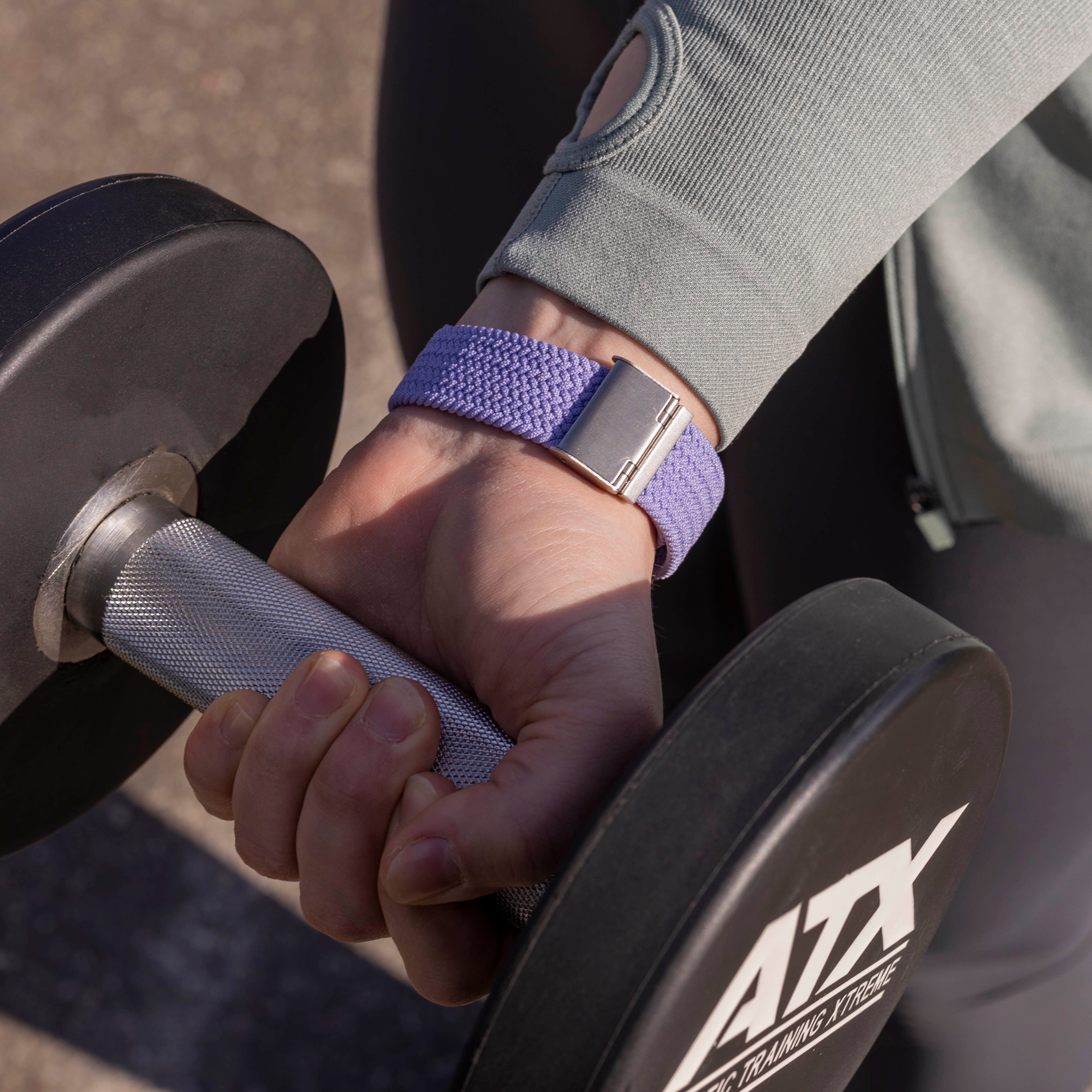 Fitbit Versa 3 verstelbaar gevlochten bandje (lichtpaars)