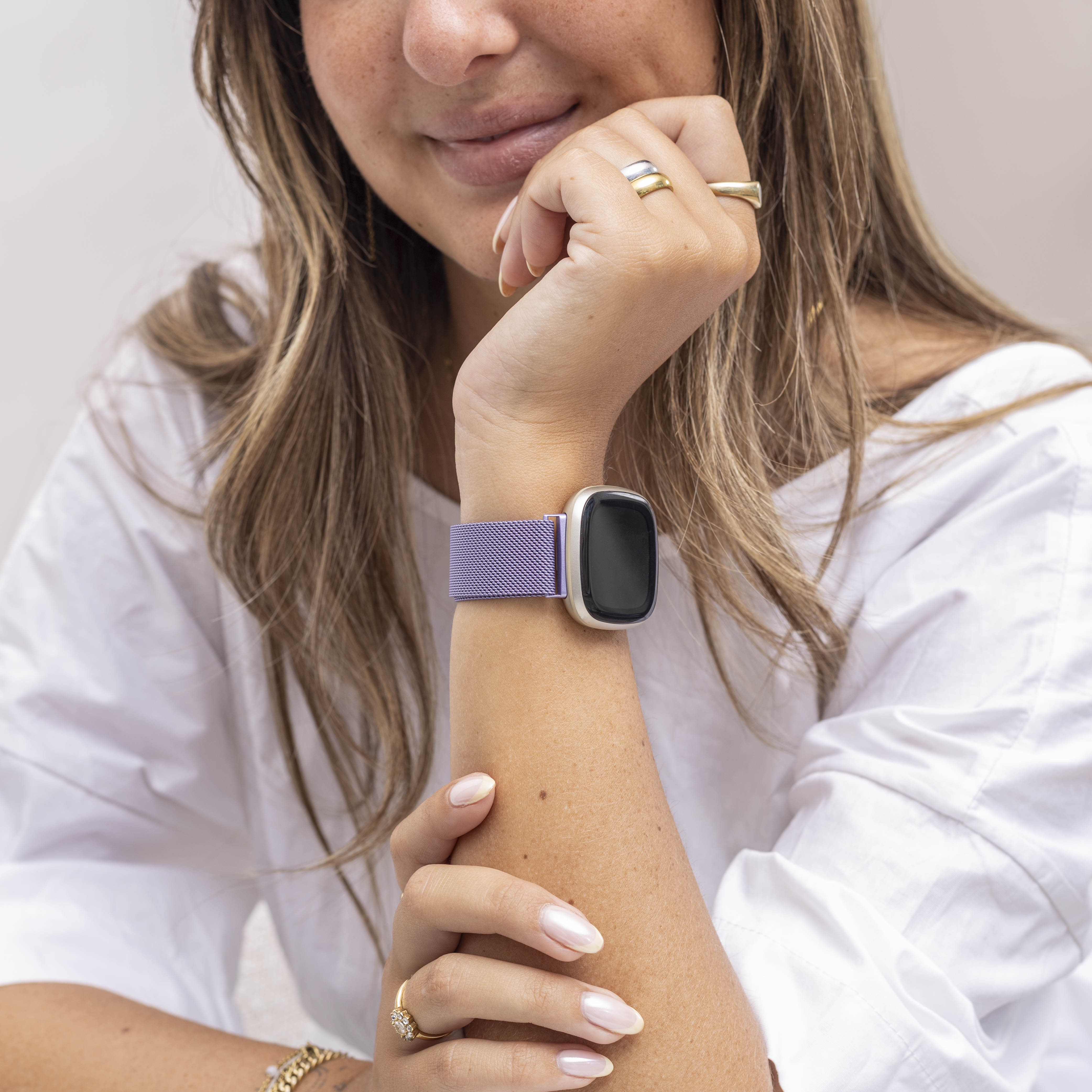 Fitbit Sense Milanese band (lichtpaars)