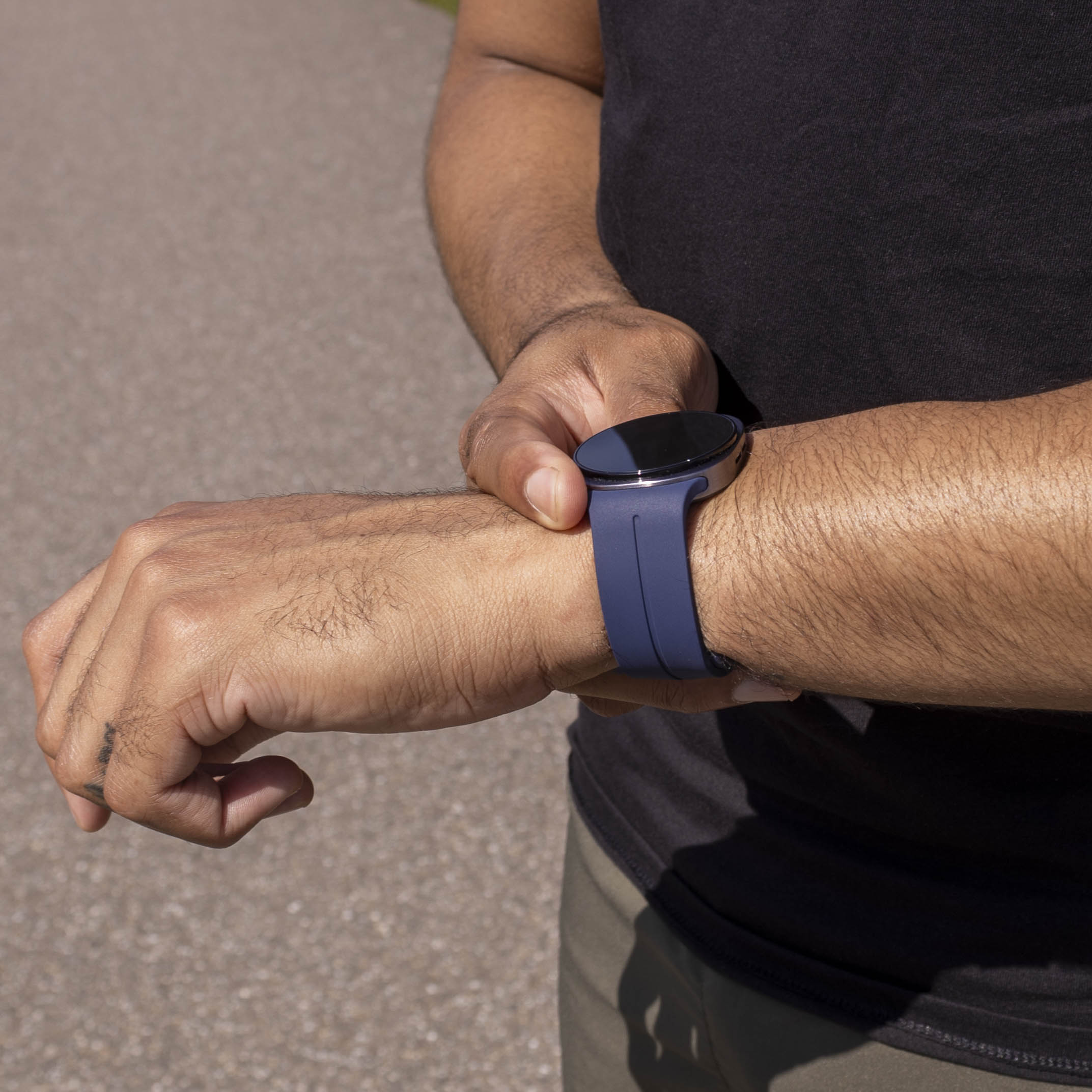 Samsung Galaxy Watch 8 - 40mm D-buckle siliconen bandje (donkerblauw)