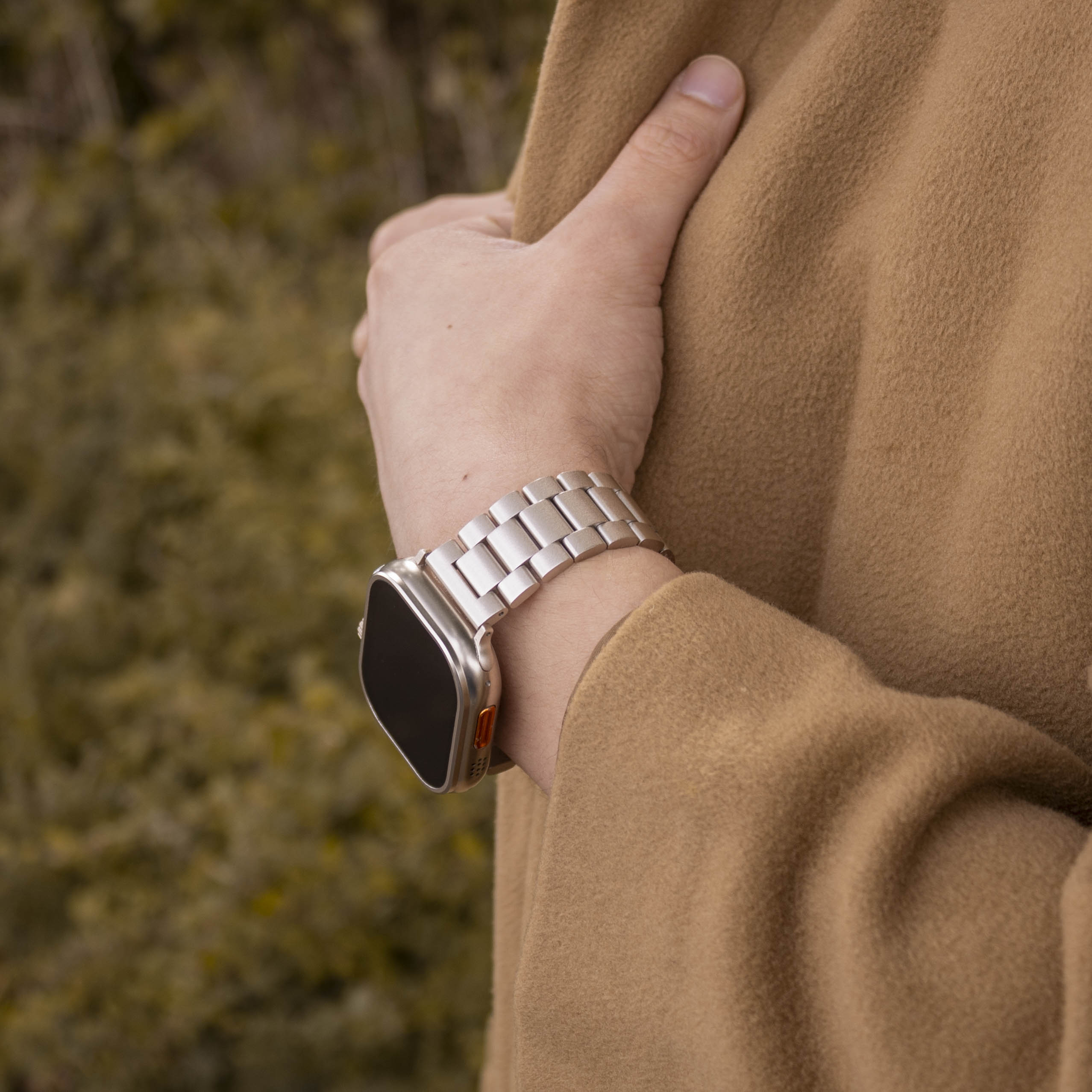 Apple Watch stalen band (sterrenlicht)