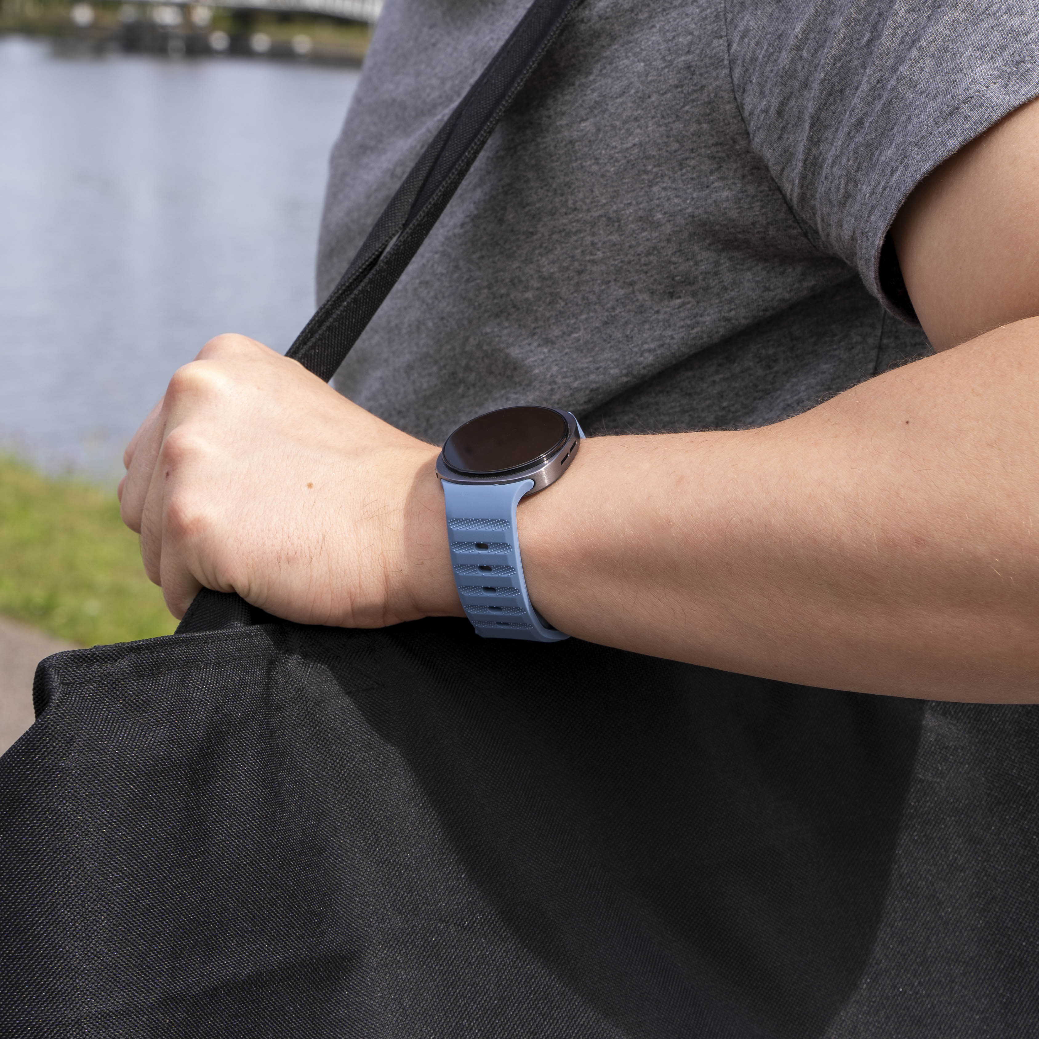 Samsung Galaxy Watch 8 - 44mm outdoor siliconen bandje (grijsblauw)