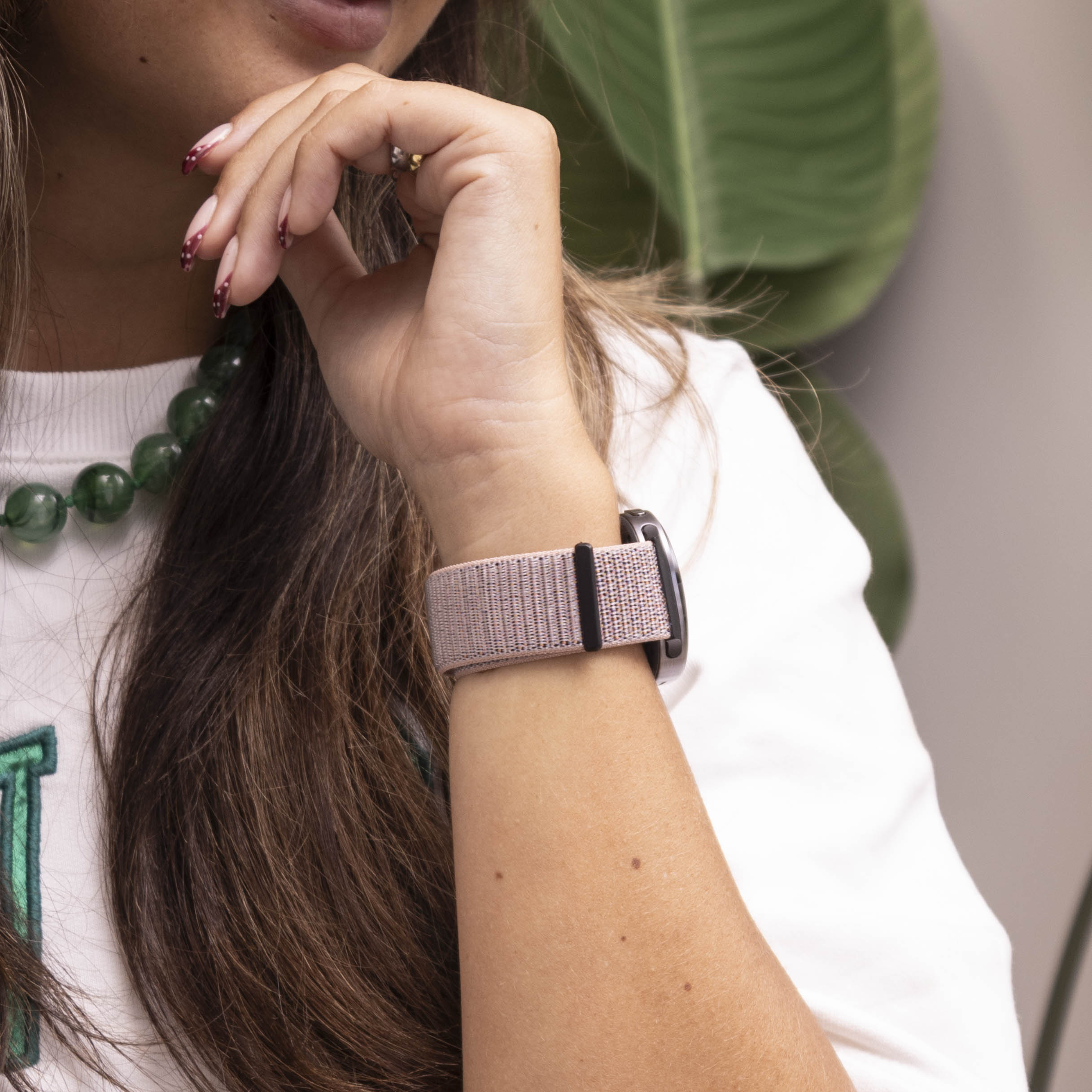 Samsung Galaxy Watch 8 Classic nylon bandje (roze)