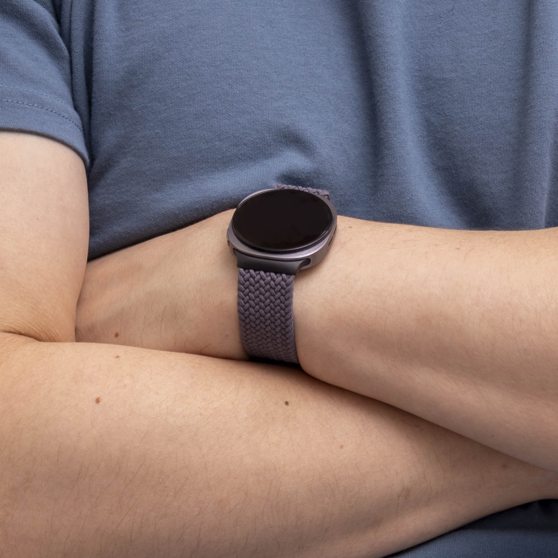 Samsung Galaxy Watch 8 - 44mm gevlochten band met P-buckle (donkergrijs)