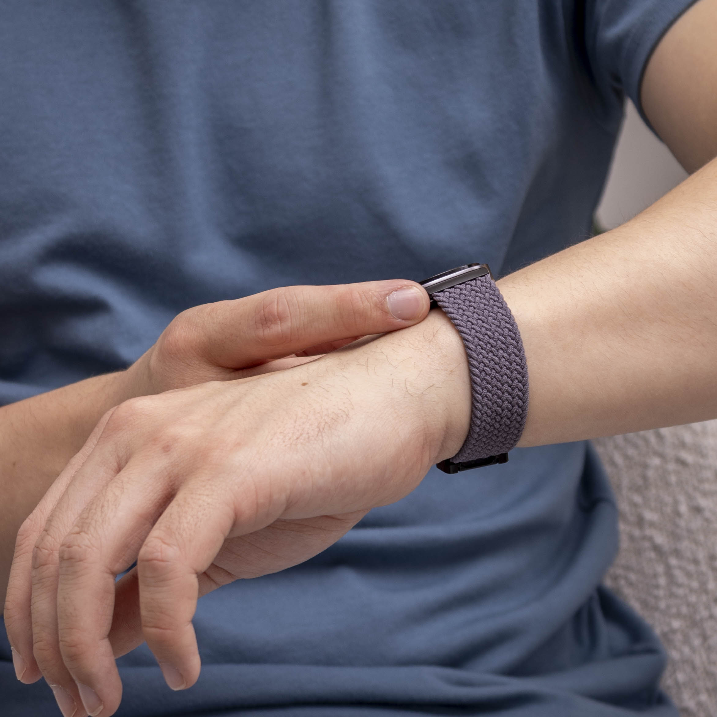 Samsung Galaxy Watch 8 - 40mm gevlochten band met P-buckle (donkergrijs)