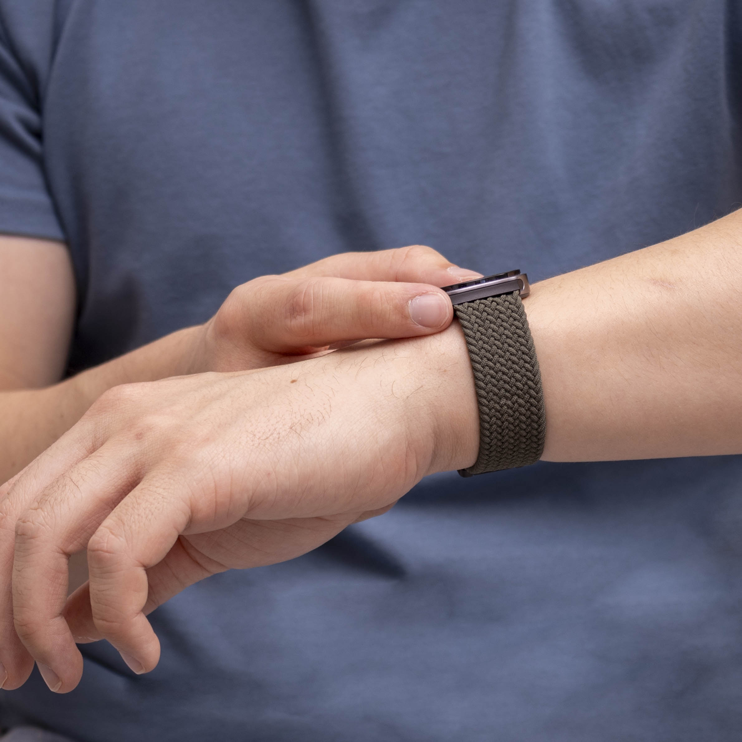 Samsung Galaxy Watch 8 - 44mm gevlochten band met P-buckle (groen)