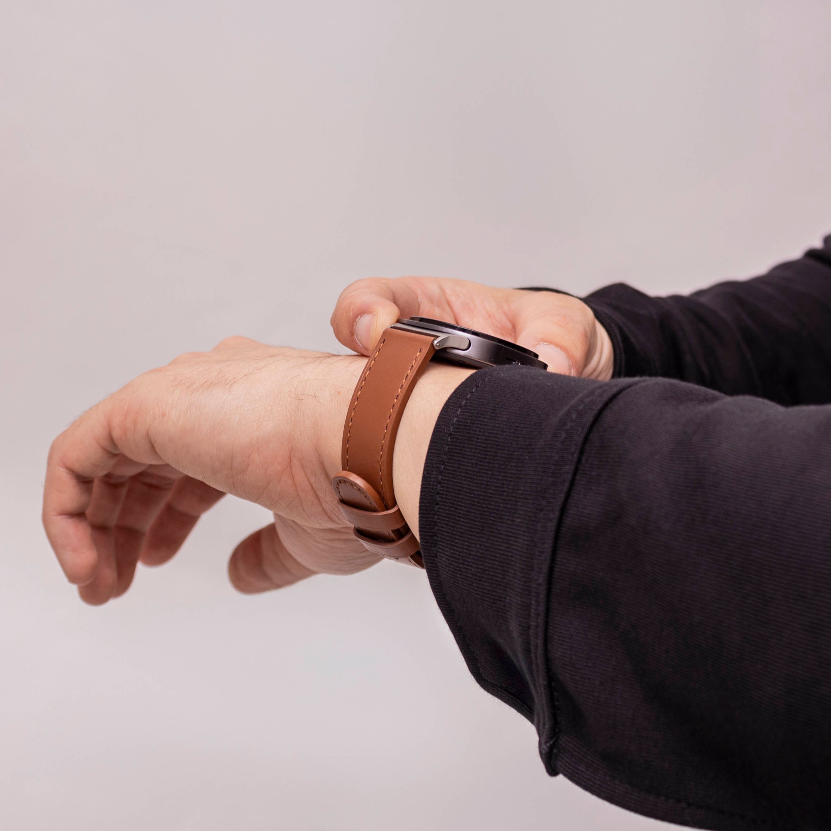 Samsung Galaxy Watch 8 Classic modern leren band (bruin)