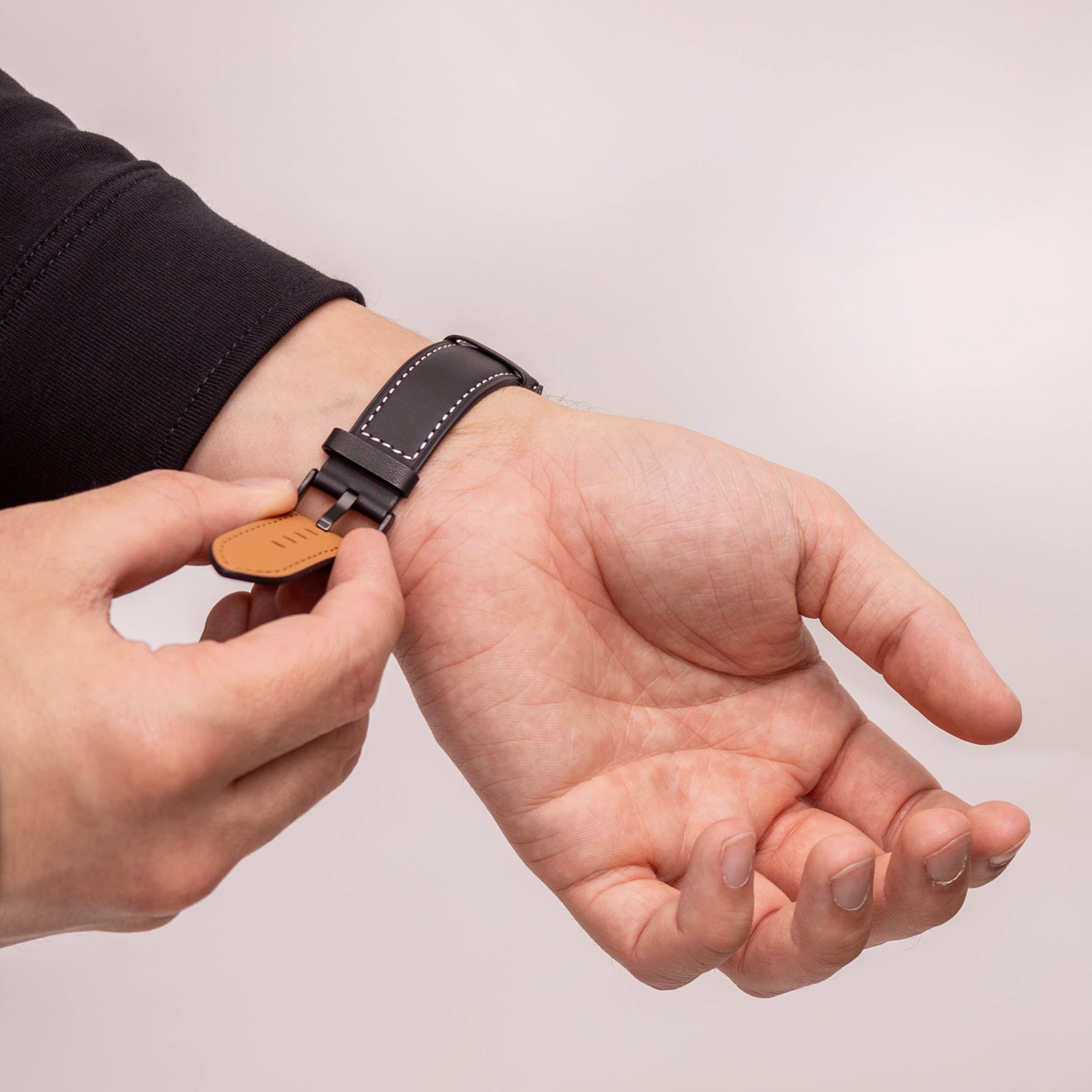 Samsung Galaxy Watch 8 - 40mm luxe leren bandje (zwart)