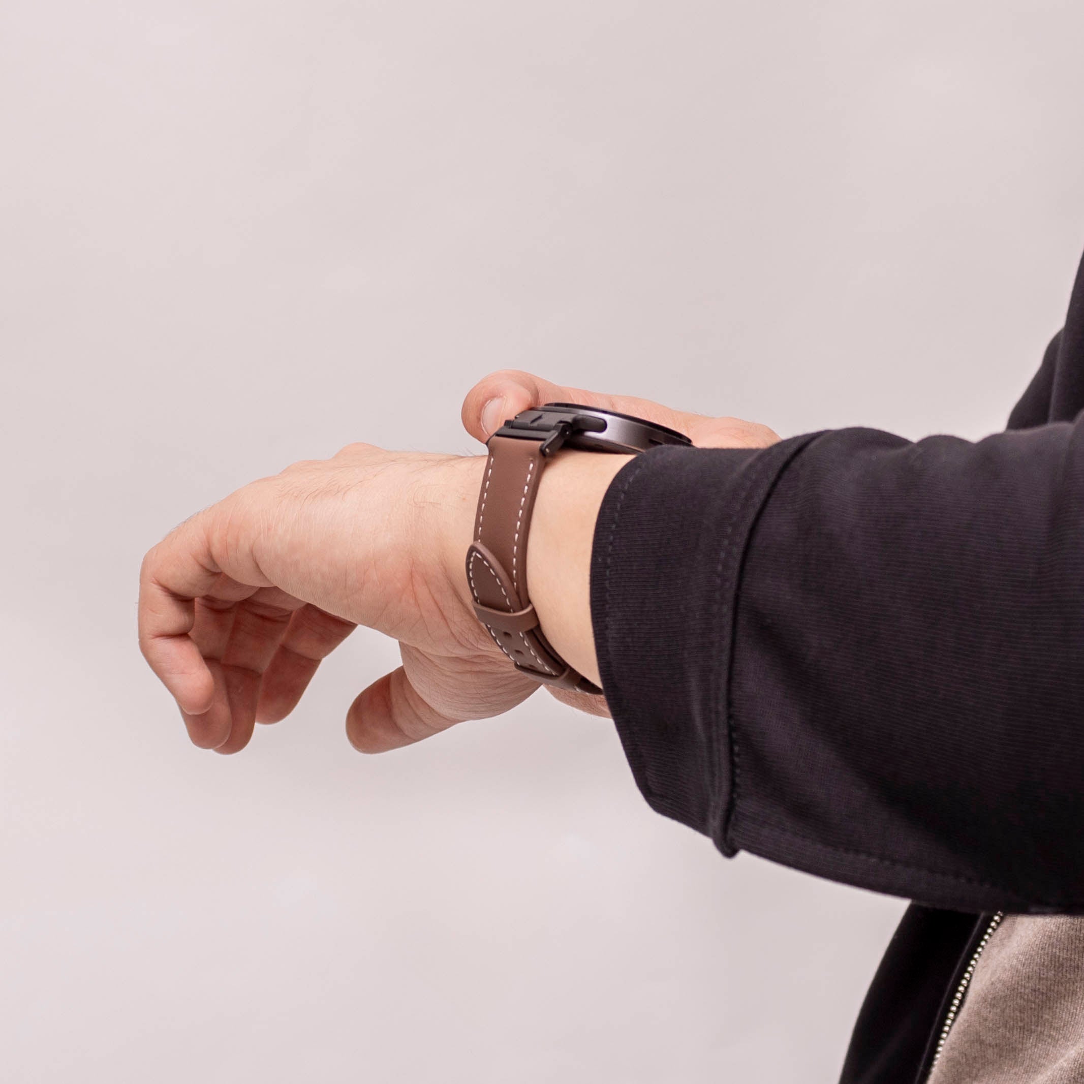 Samsung Galaxy Watch 8 Classic luxe leren bandje (bruin)