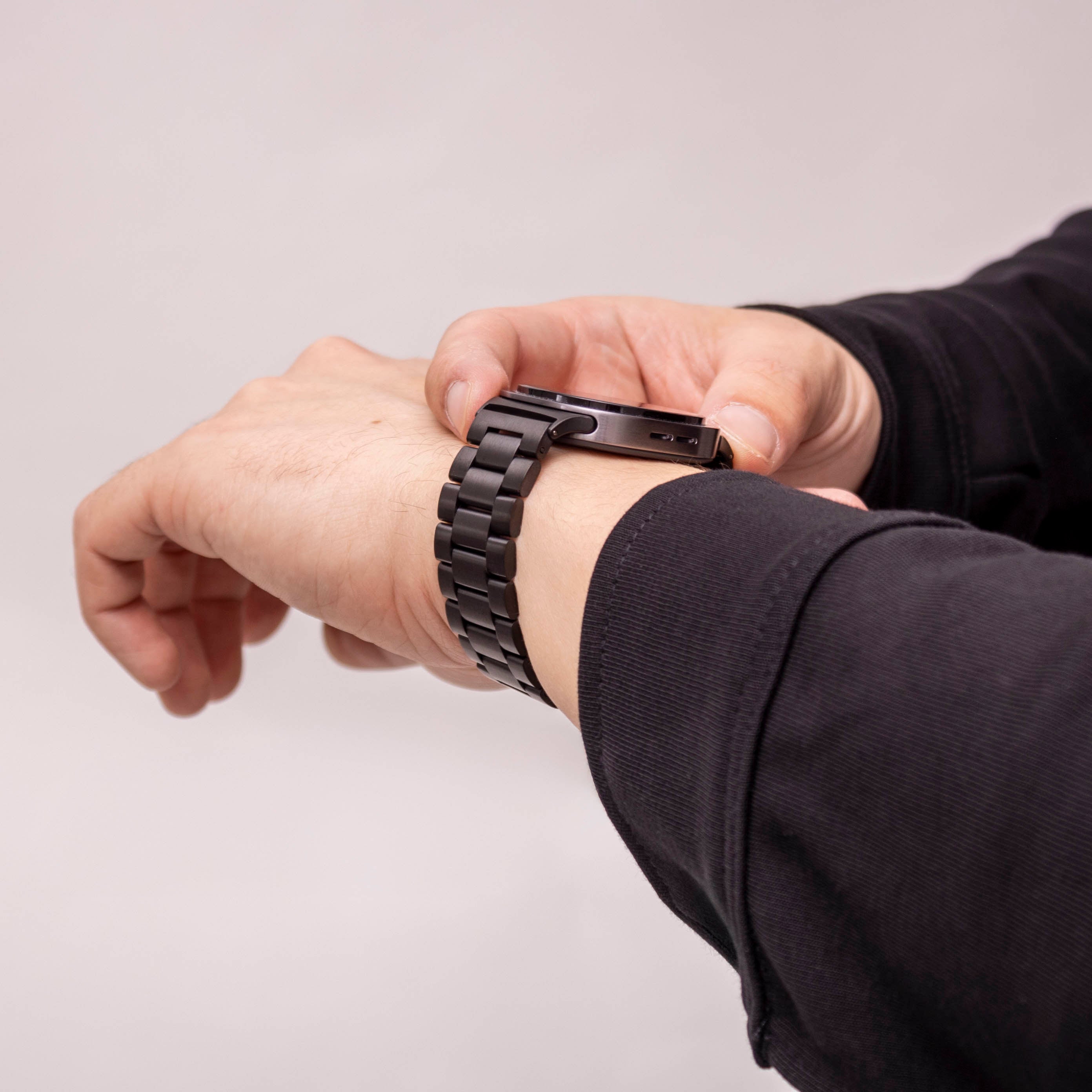 Bandz Samsung Galaxy Watch 8 - 40mm stalen band 'Classic' (zwart)