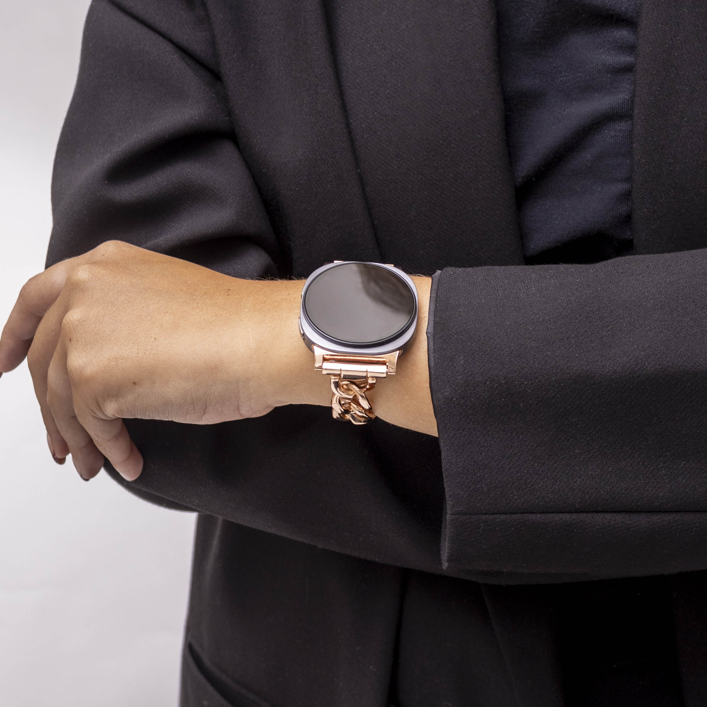 Samsung Galaxy Watch 8 - 40mm steel chain band (rosé goud)