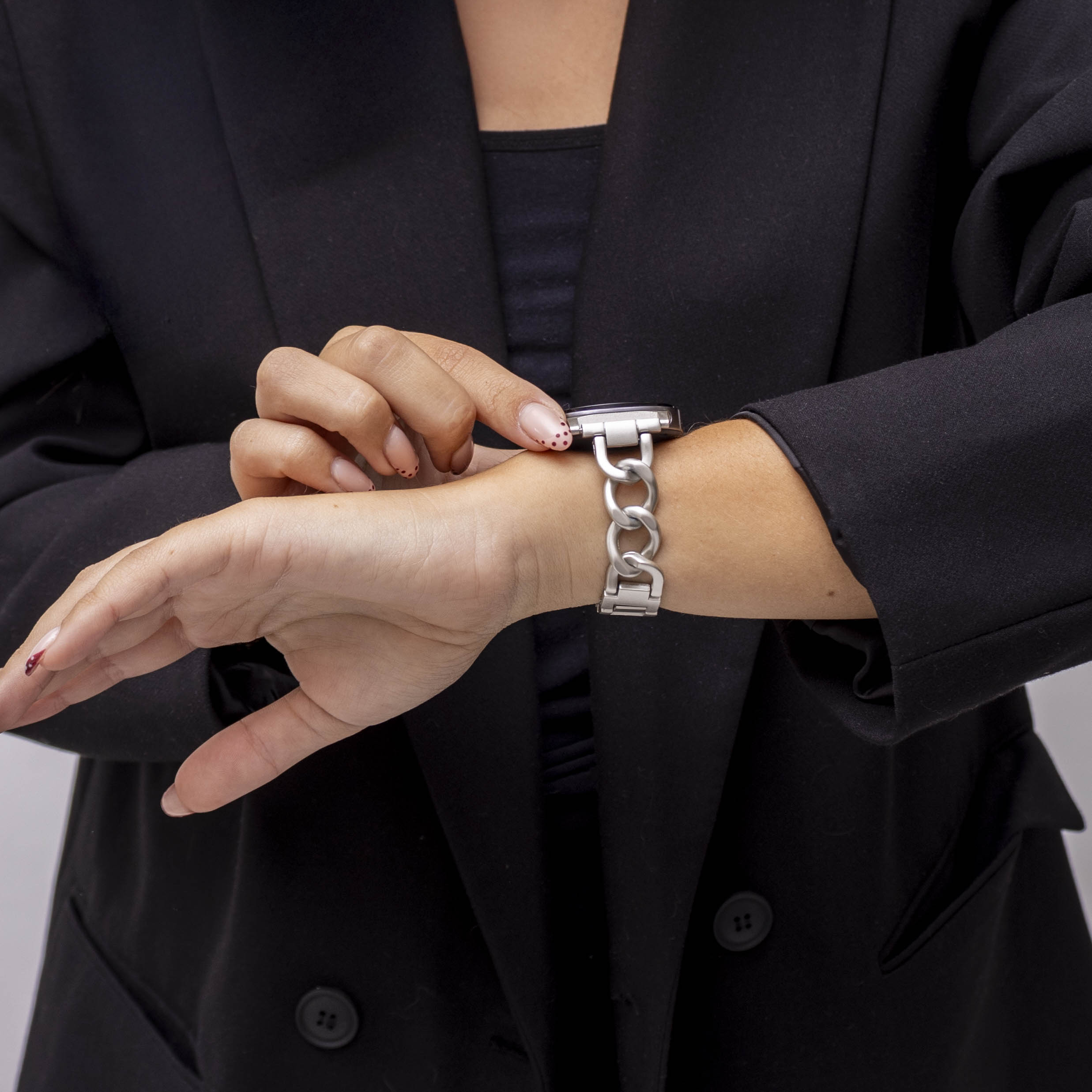 Samsung Galaxy Watch 8 Classic Steel Chain Strap (Starlight)