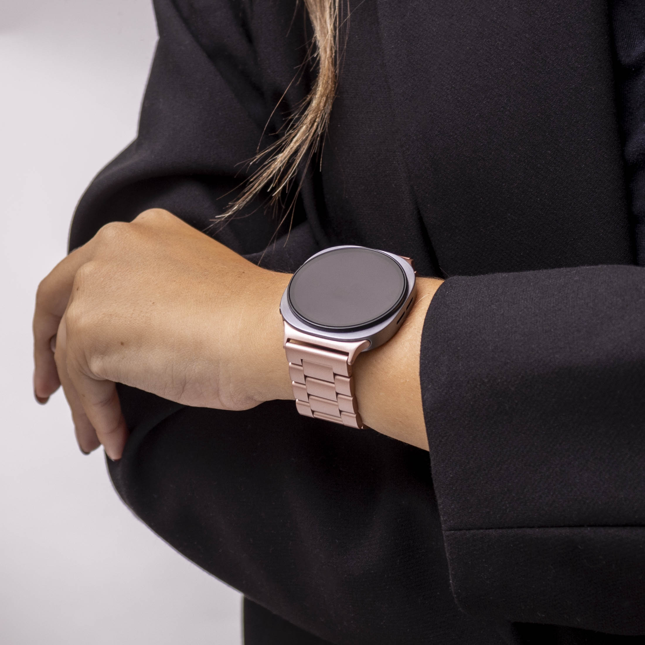 Bandz Samsung Galaxy Watch 8 Classic stalen band 'Classic' (roze)