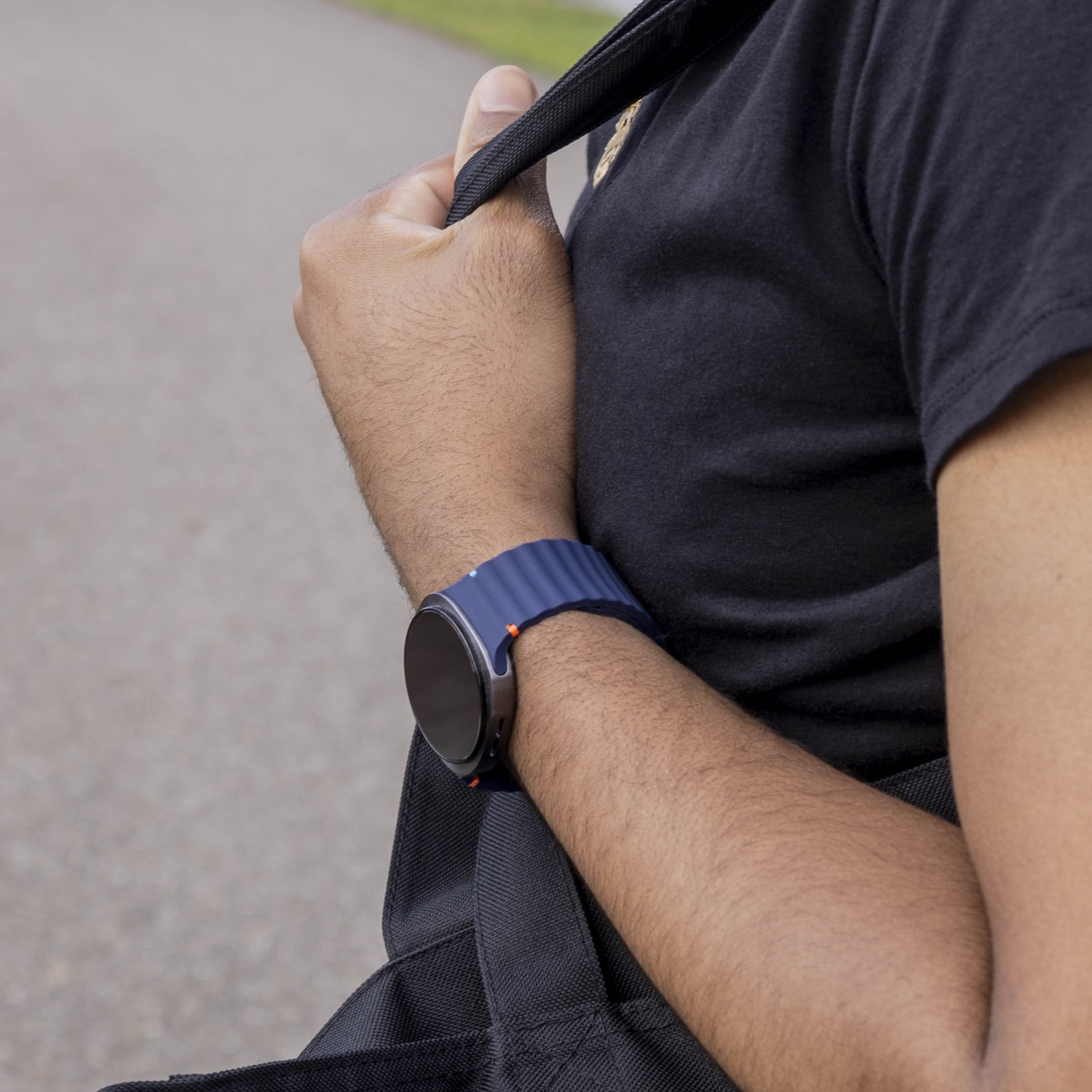 Samsung Galaxy Watch 8 - 40mm wave siliconen bandje (donkerblauw)