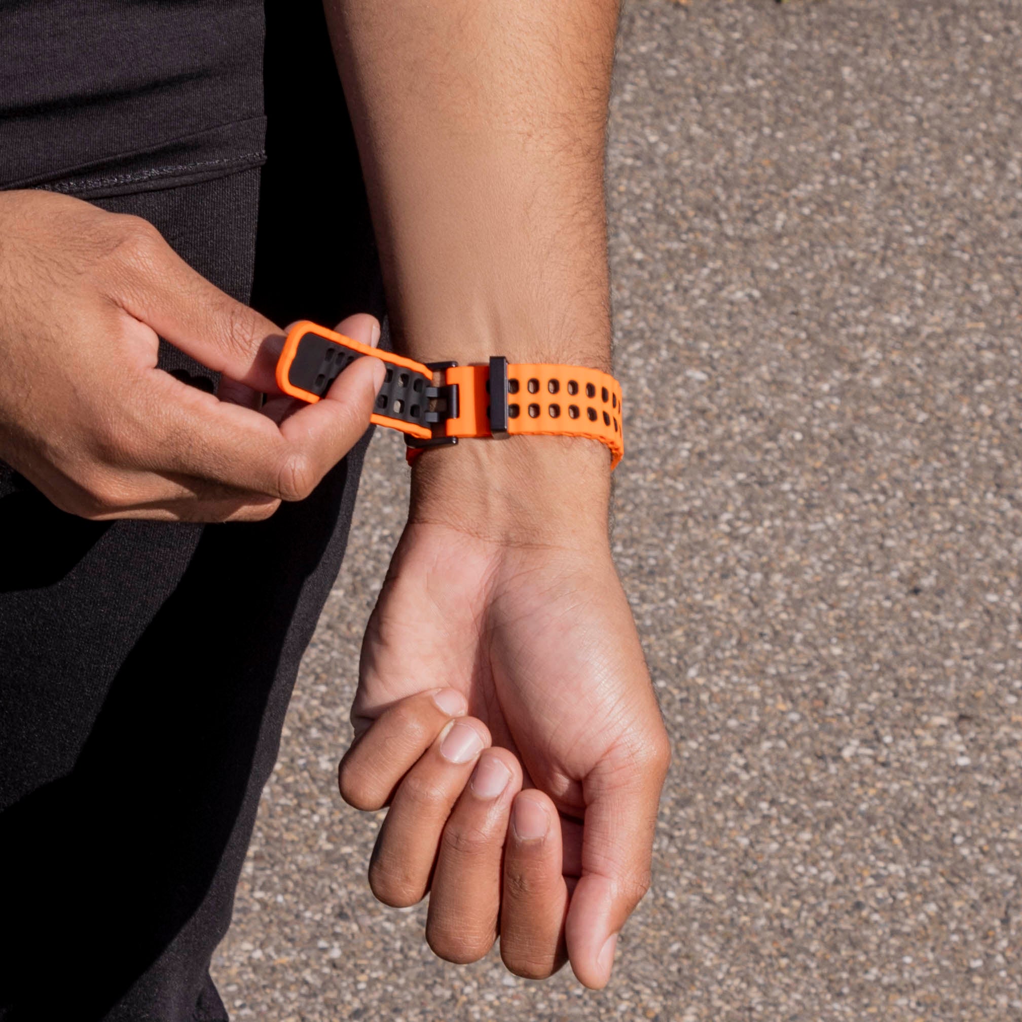 Samsung Galaxy Watch 8 Classic Ocean bandje (oranje/zwart)