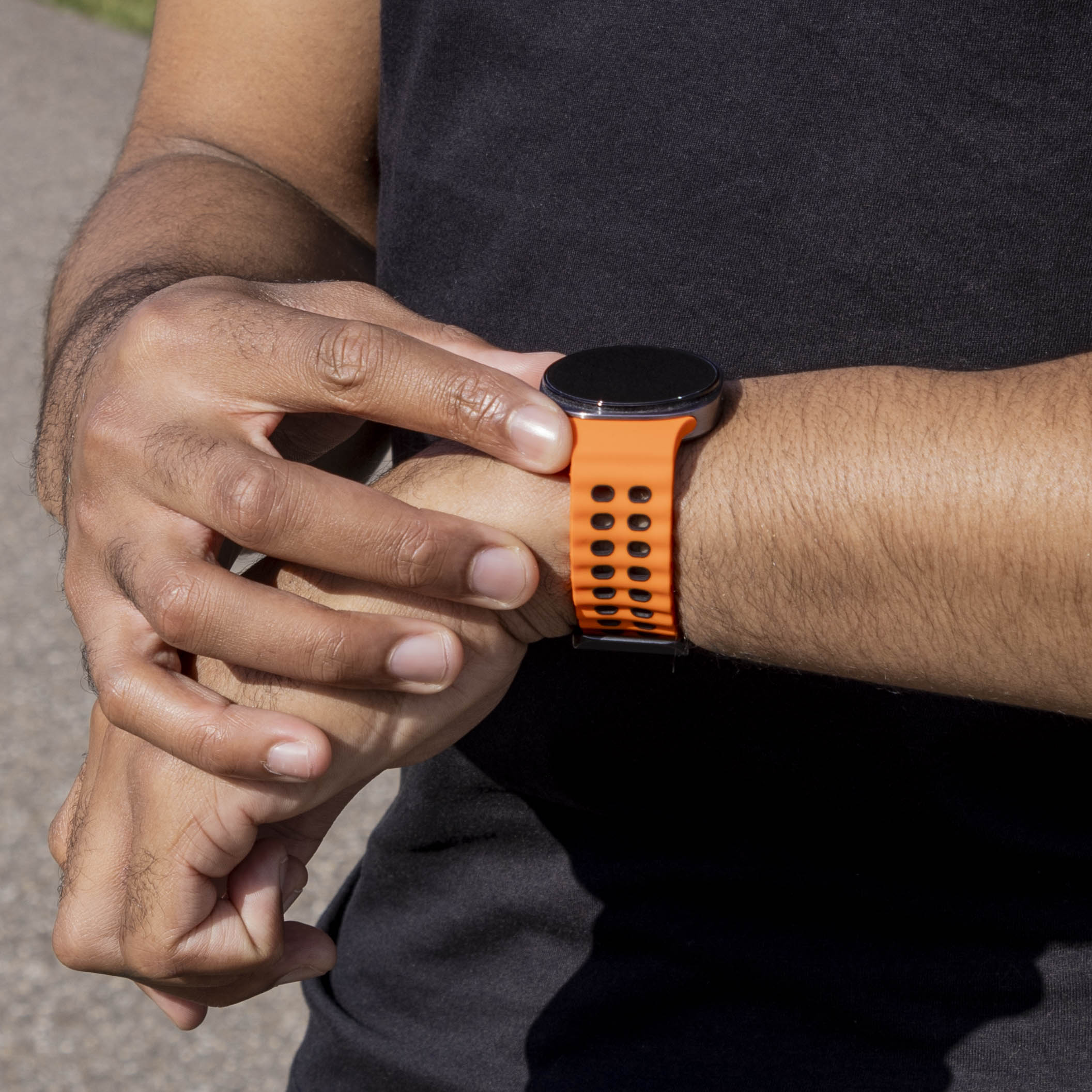 Samsung Galaxy Watch 8 - 44mm Ocean bandje (oranje/zwart)