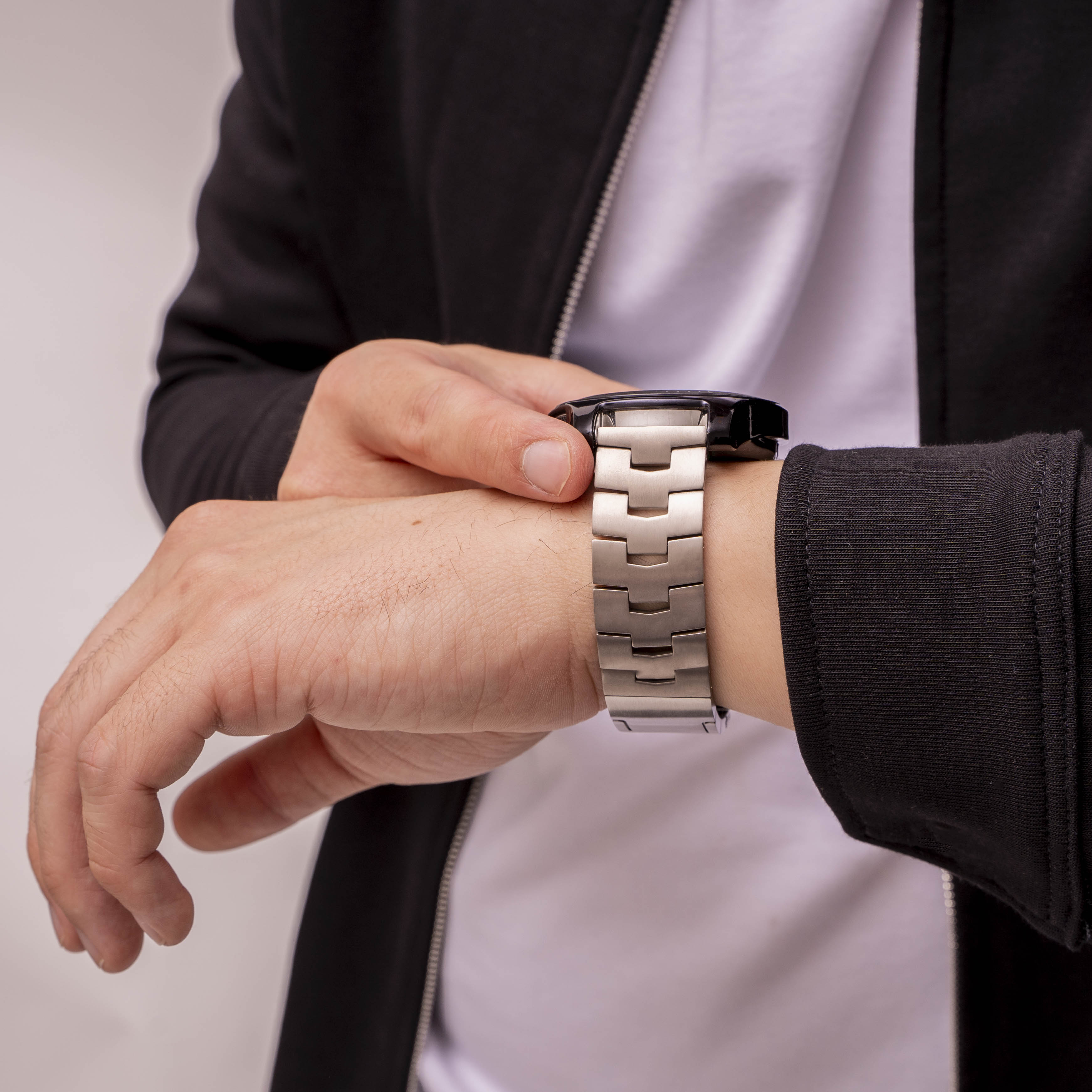 Xiaomi Mi Watch Titanium Grain Strap (Flat Clasp) (Silver)