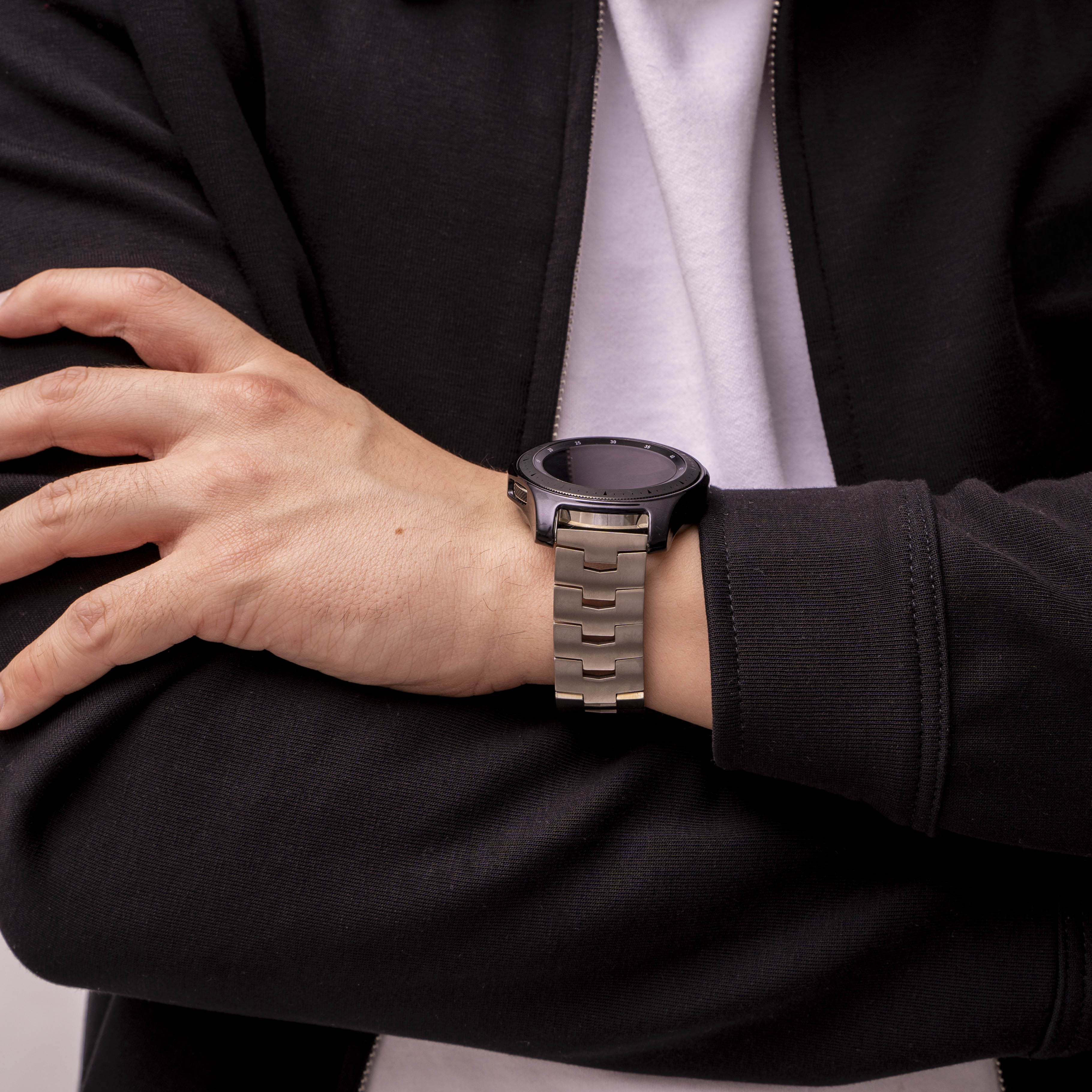 Amazfit GTR 2 titanium grain band (platte sluiting) (zilver)