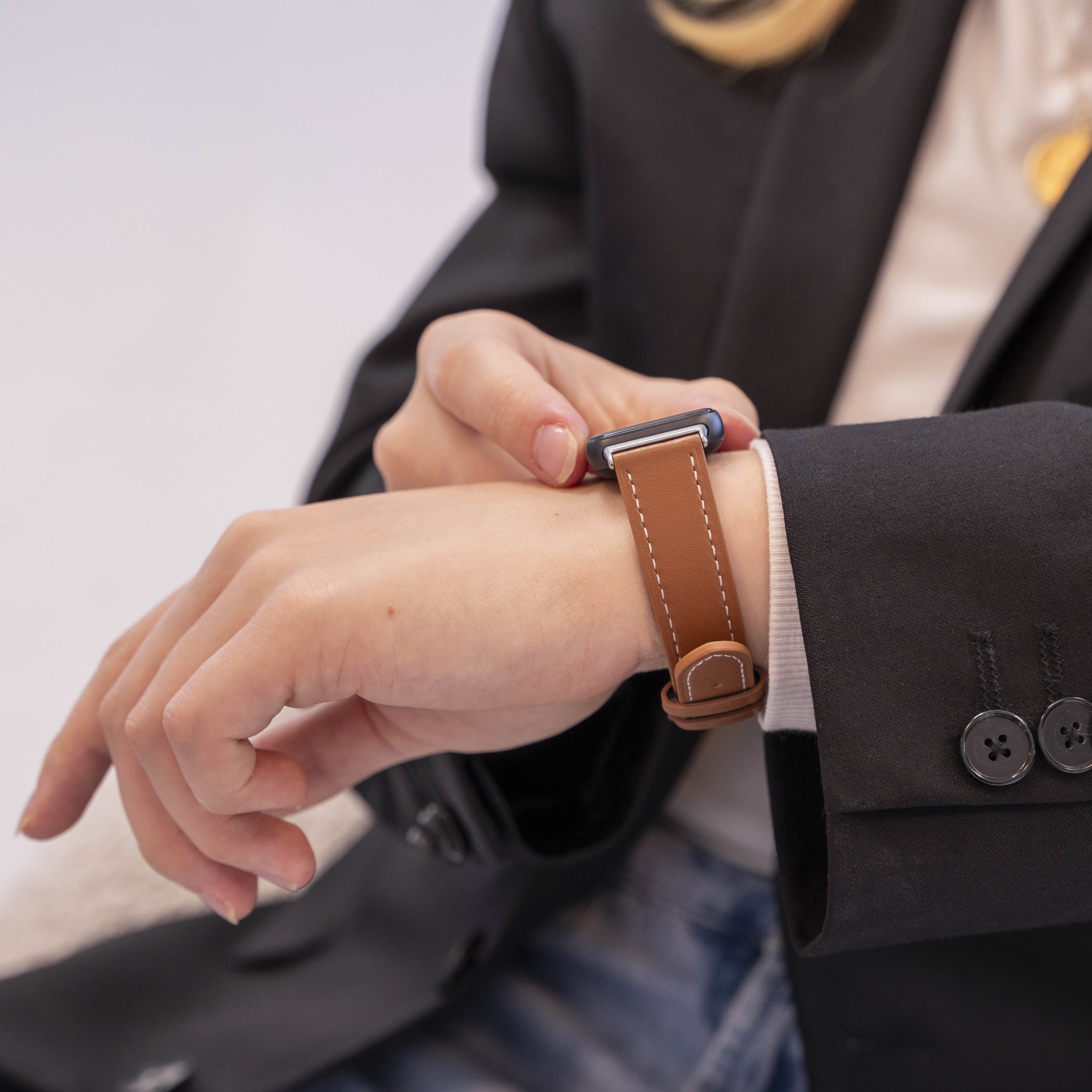 Samsung Galaxy Fit 3 leren bandje (bruin)