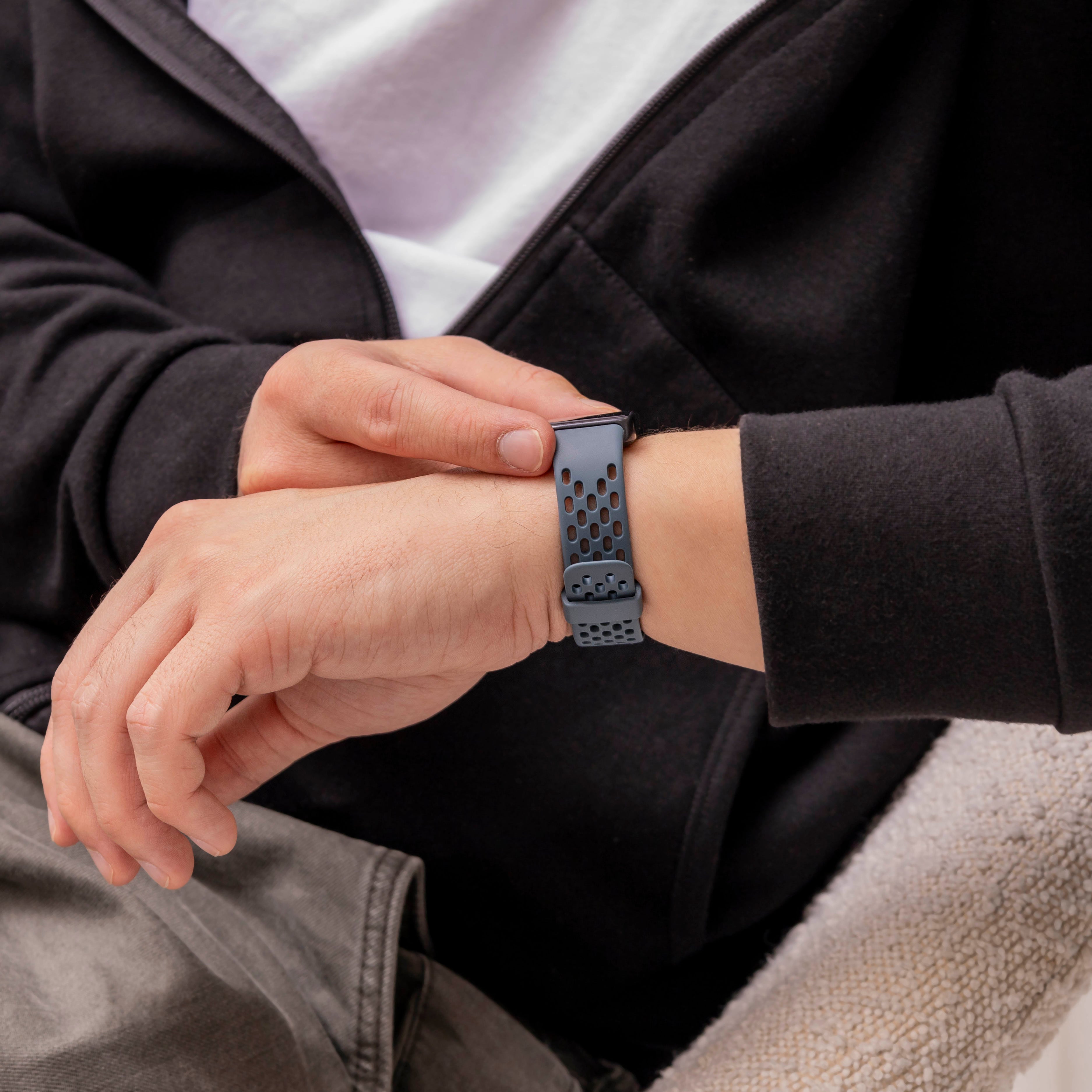 Huawei Band 9 siliconen air bandje (grijsblauw)