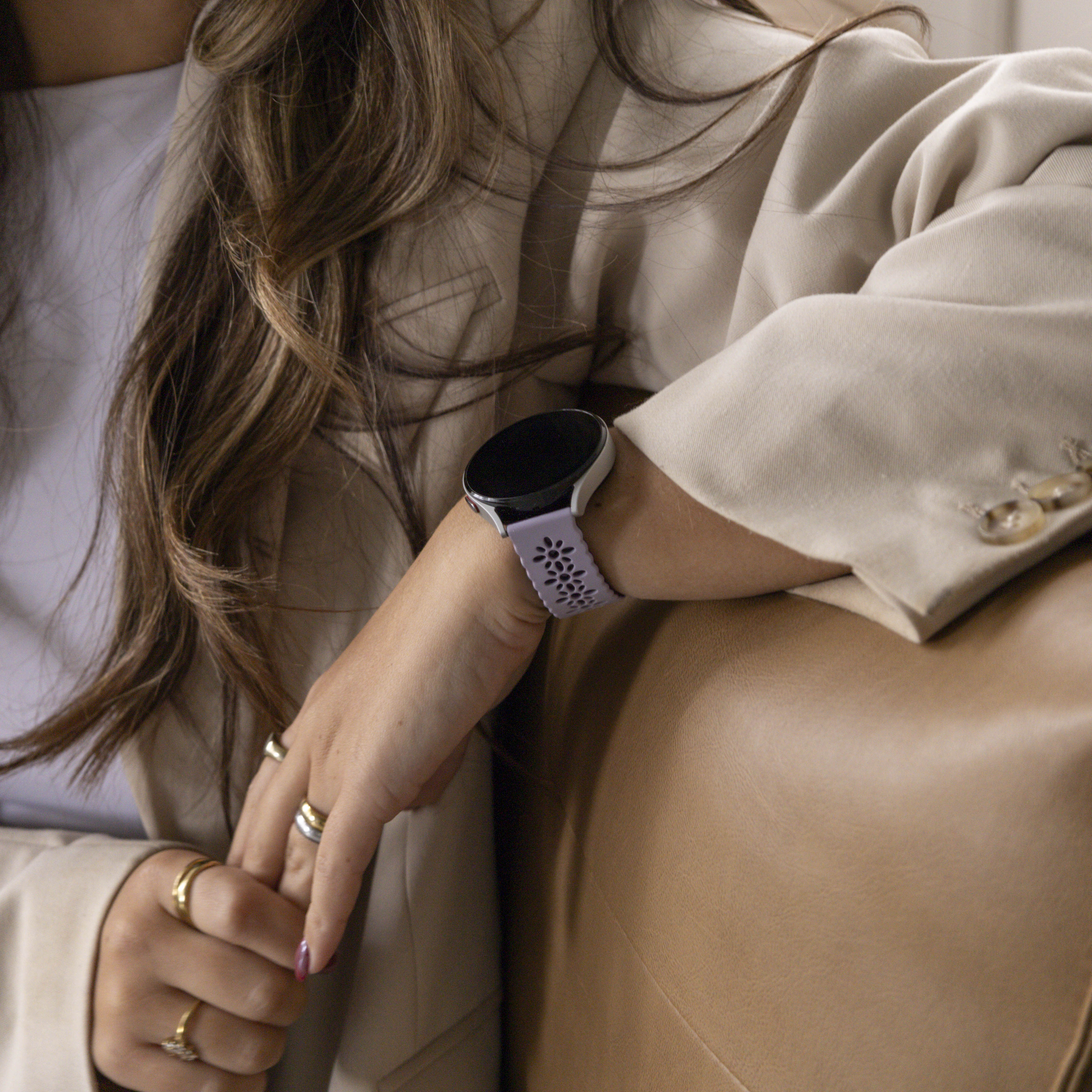 Samsung Galaxy Watch 5 Pro siliconen bandje met patroon (lila/paars)