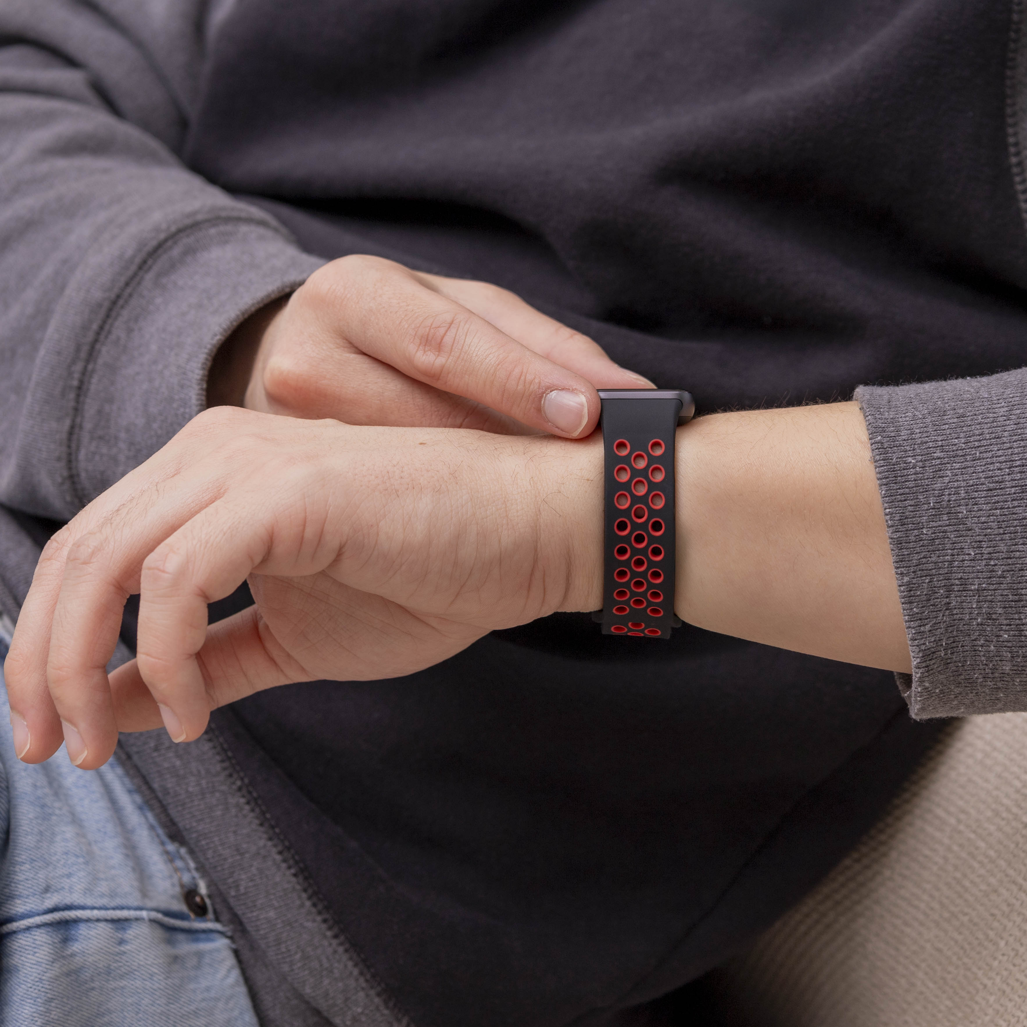 Samsung Galaxy Fit 3 sport bandje (zwart/rood)