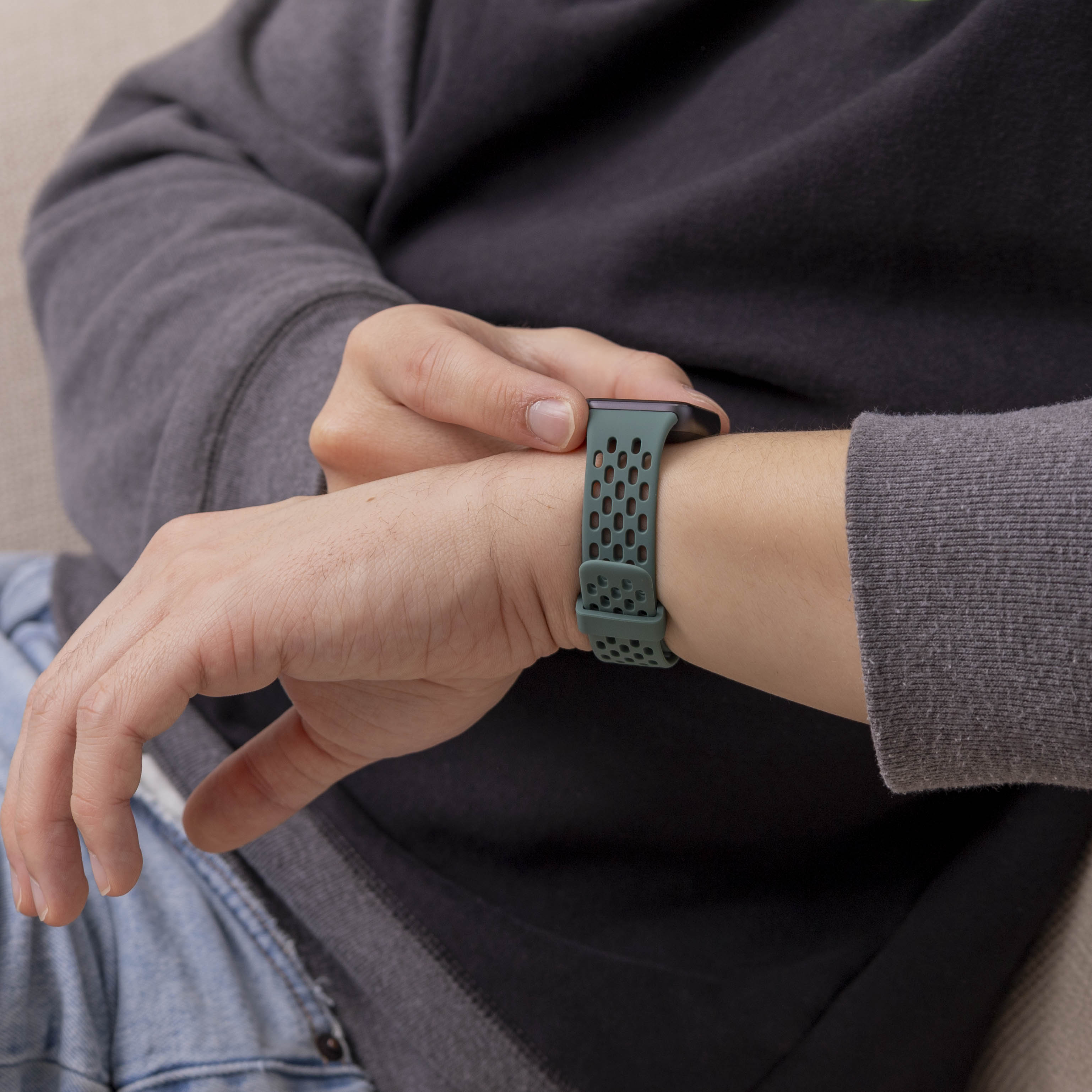 Samsung Galaxy Fit 3 ademend siliconen bandje (groen)