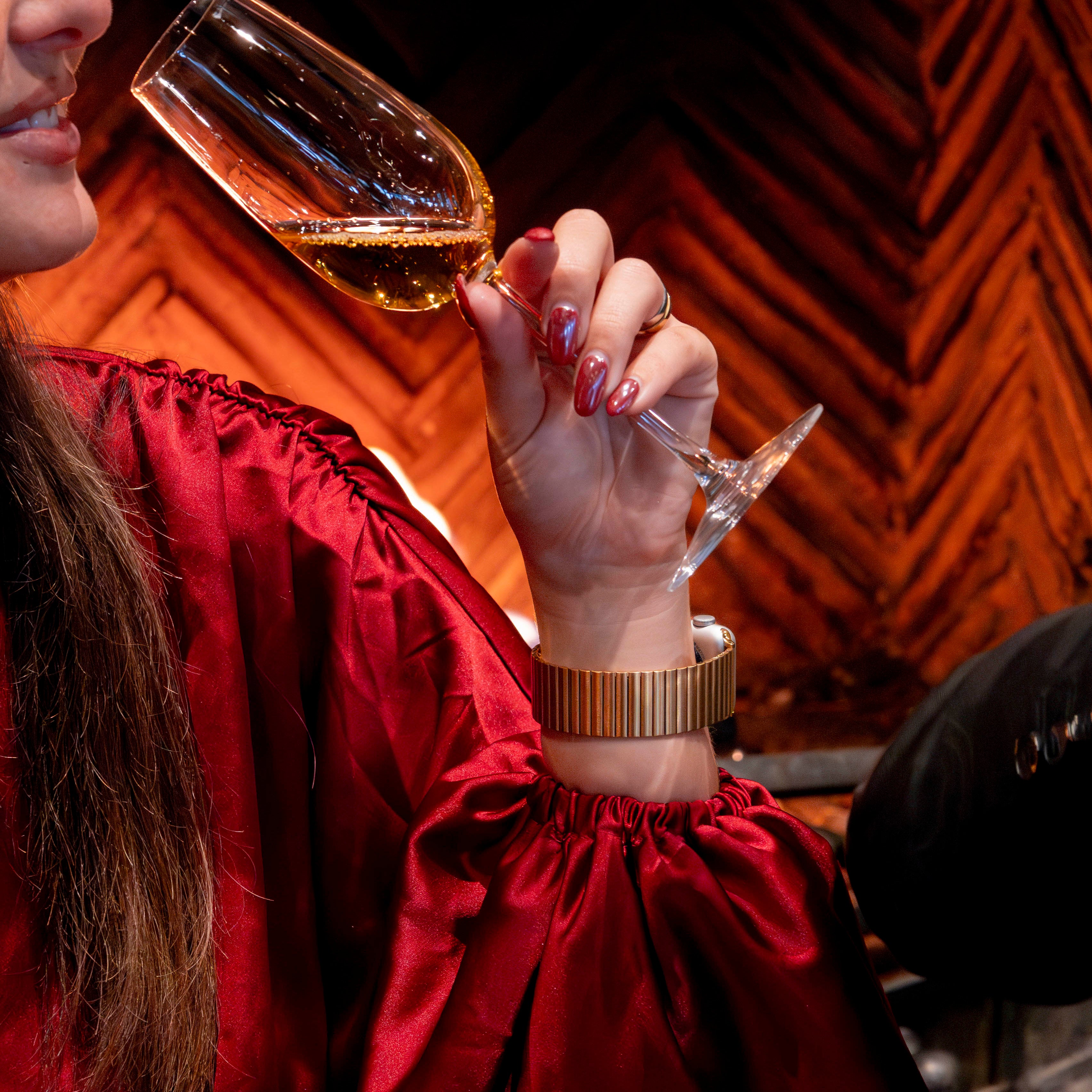 Apple Watch stalen rekband (goud)