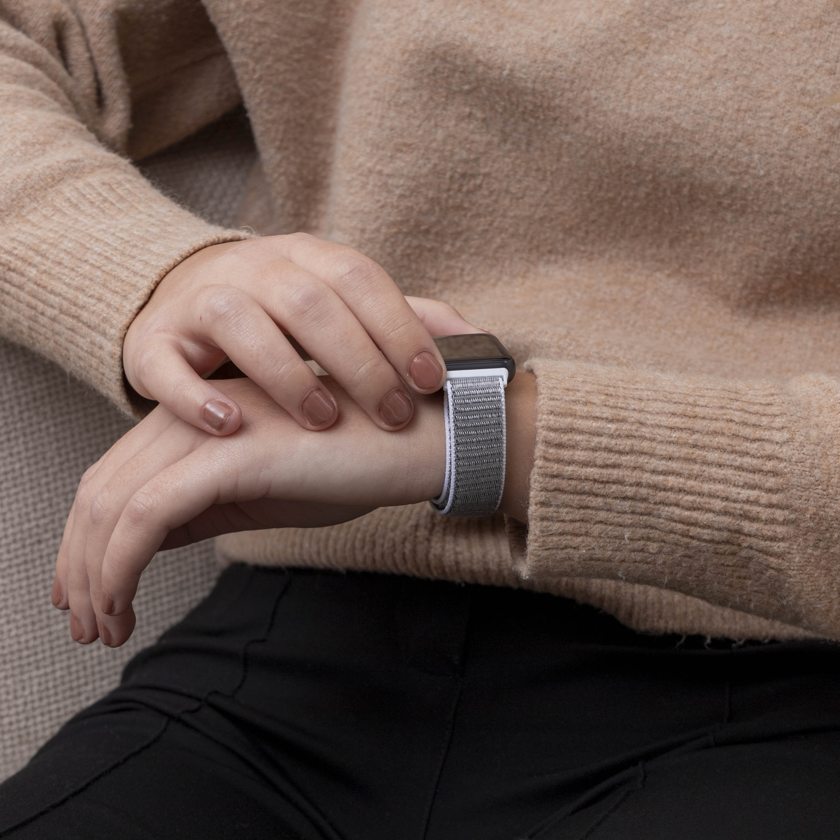 Samsung Galaxy Fit 3 nylon bandje (wit-grijs)