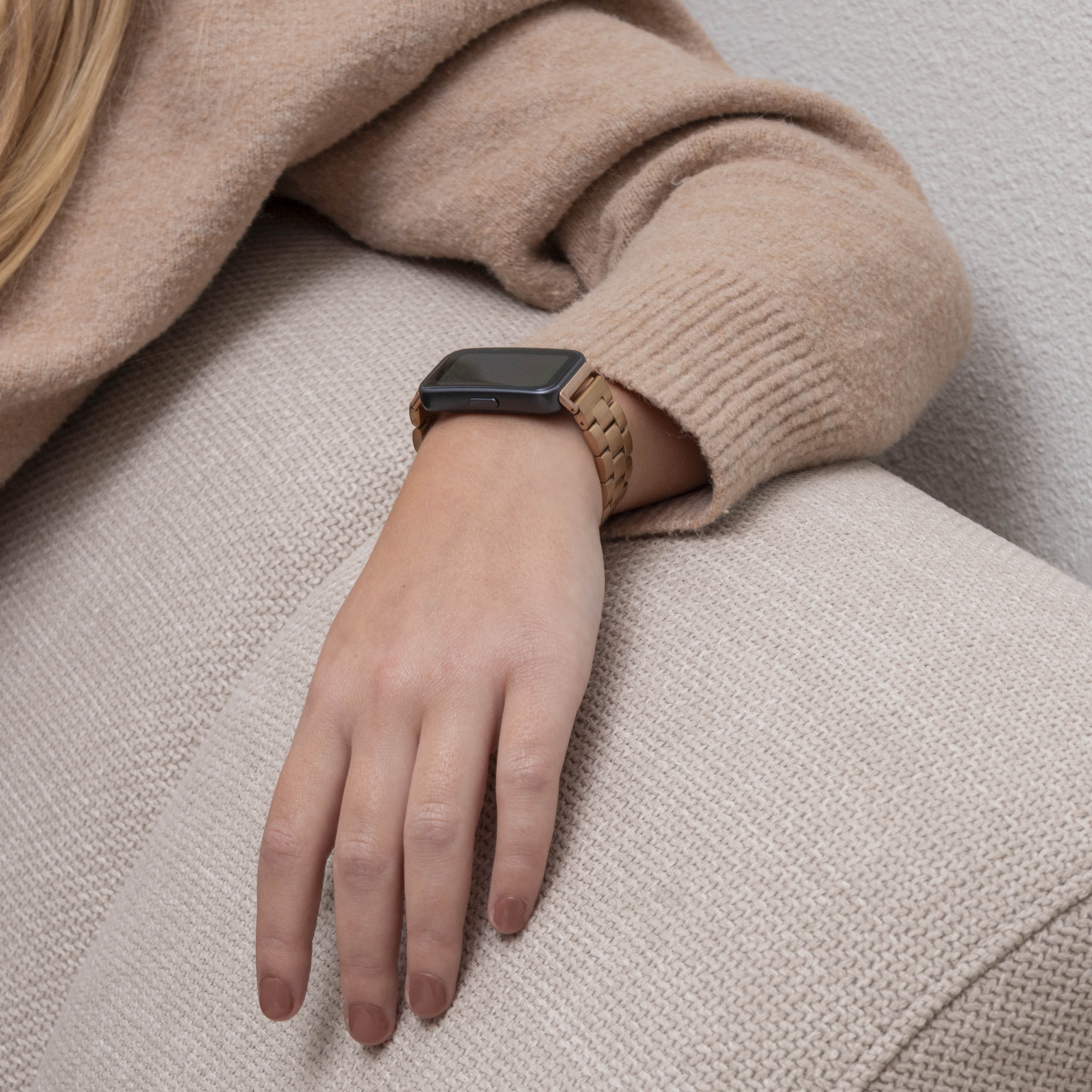 Huawei Band 9 stalen band (rosé goud)