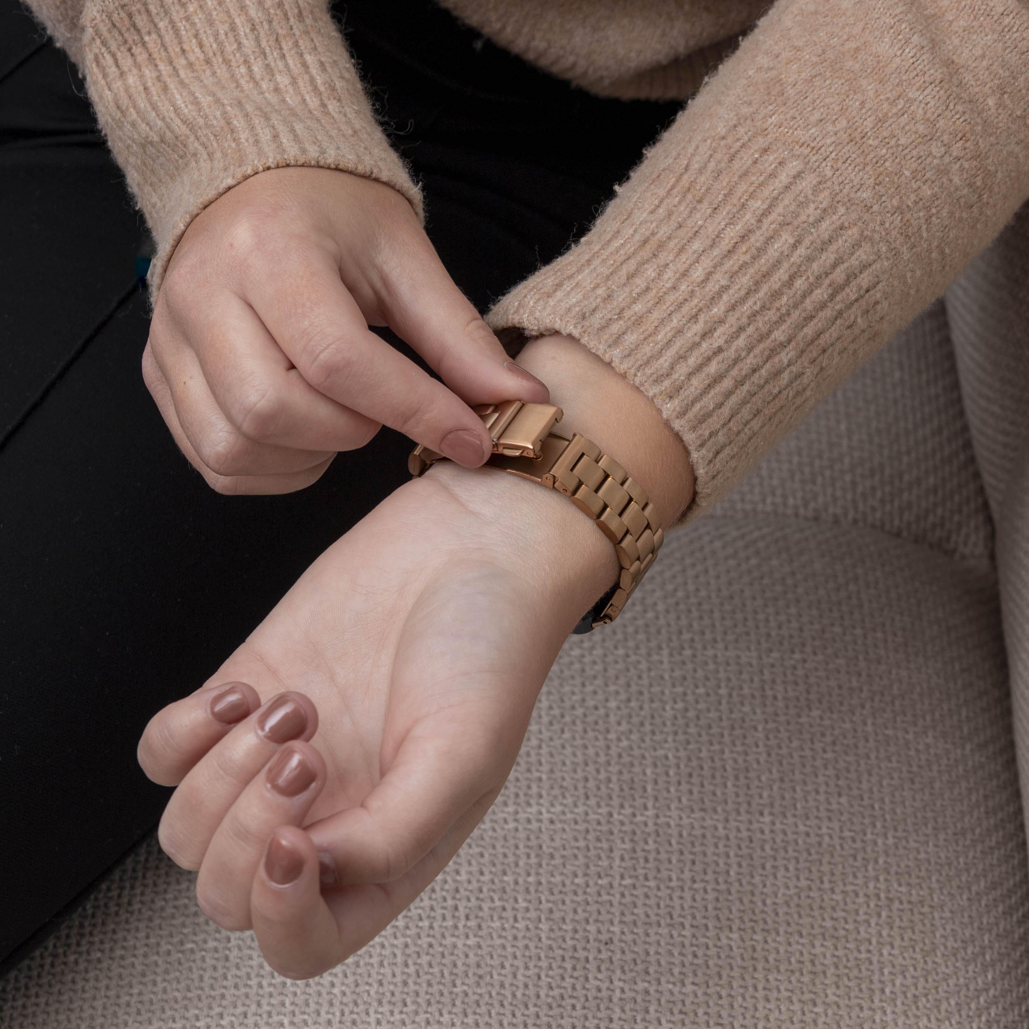 Huawei Band 9 stalen band (rosé goud)