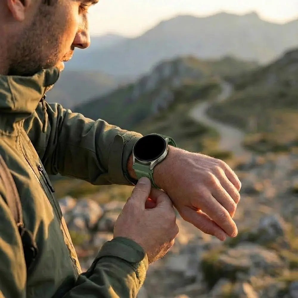 Bandz Amazfit Bip 3 (Pro) Alpine nylon band (legergroen)