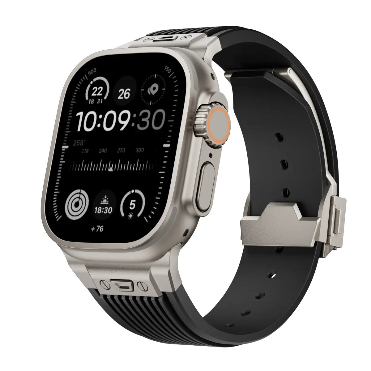 Apple Watch liquid elastische siliconen band (zwart)
