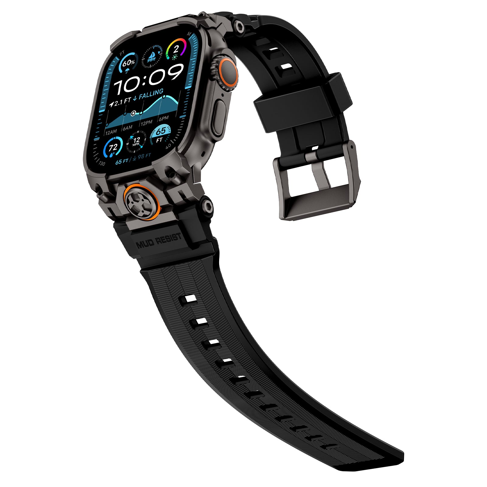 Apple Watch 'Four Claw' siliconen band (zwart)