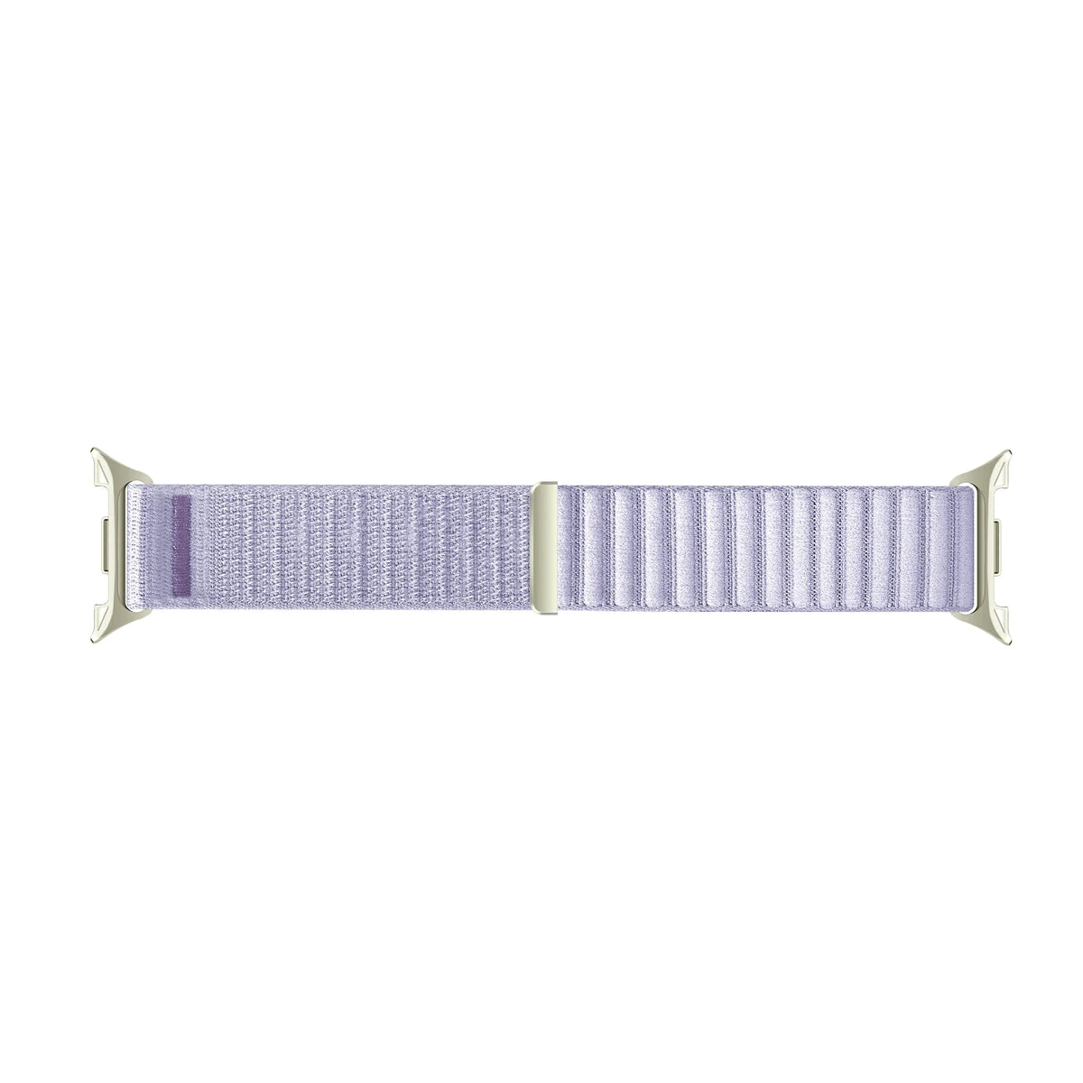 Wave Nylon Strap, light purple, laid flat, separate parts, direct top view