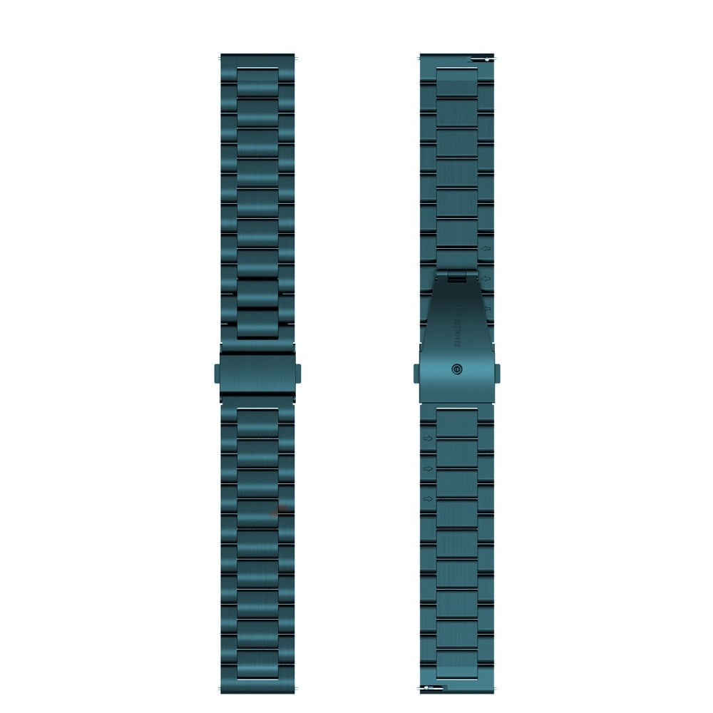 Steel Strap, dark green, laid flat, separate parts, direct top view