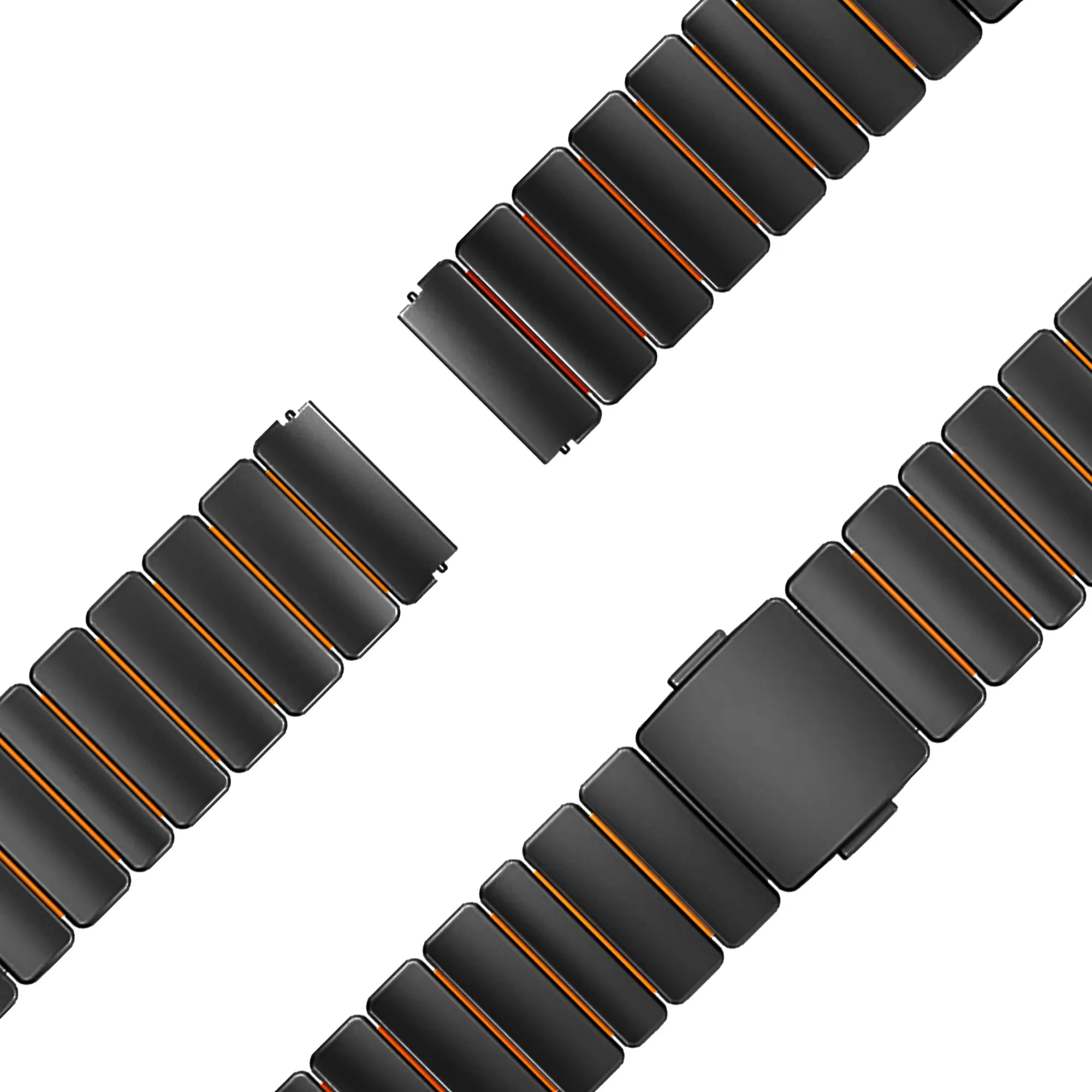Bandz Amazfit Cheetah titanium band 'Hybrid' (zwart/oranje)
